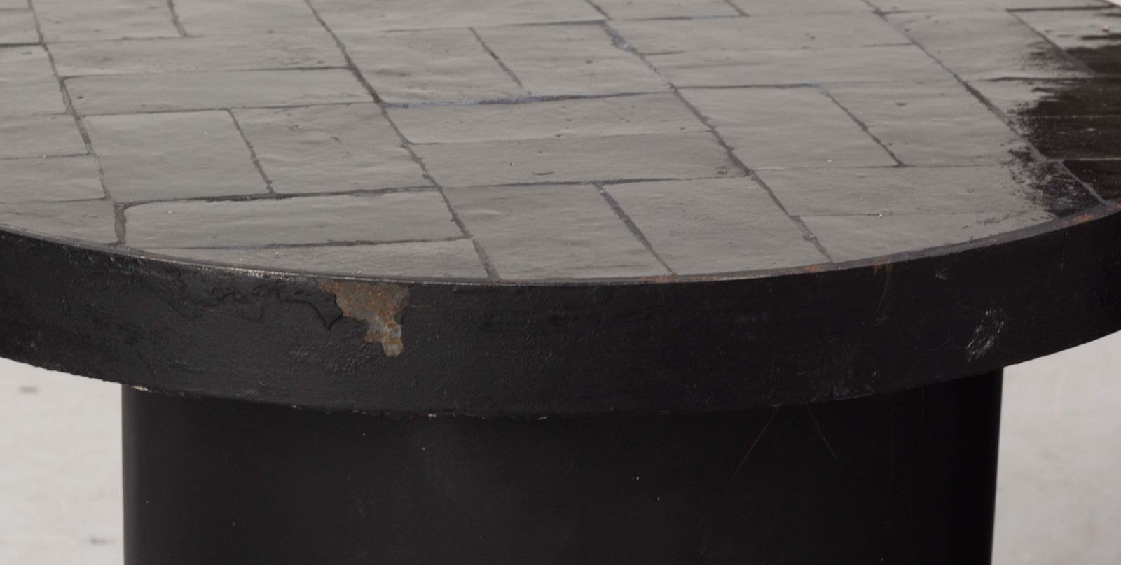 Pair Of Gigogne Coffee Table Black Zellige, Morocco, Circa 1960 photo buy