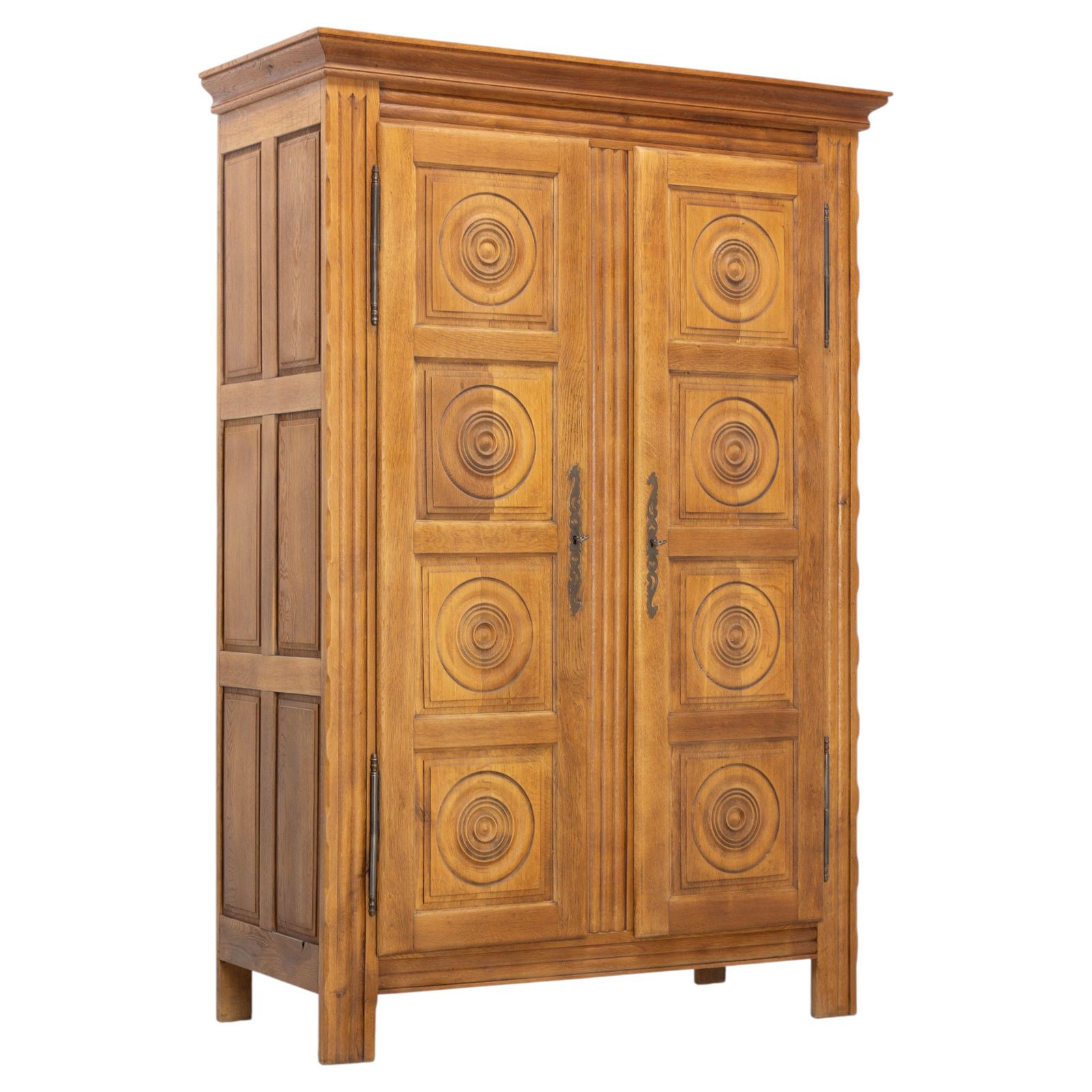 Carved Oak Cabinet, Charles Dudouyt Style, France, 1960