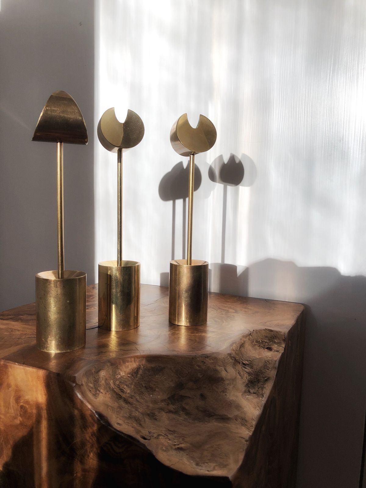 Trio Skultuna Brass Candleholders 'Iniara' Design By Pierre Forsell photo furniture