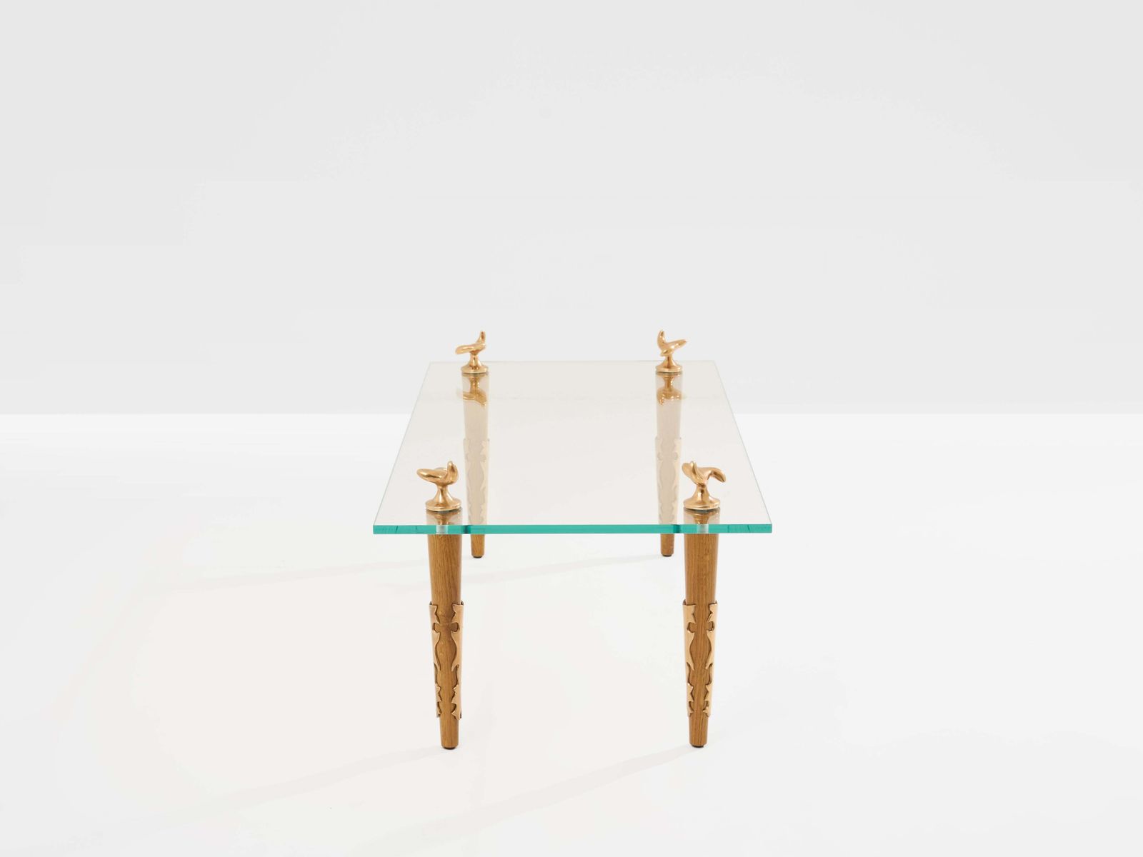 Garouste & Bonetti Solid Oak And Bronze Glass Coffee Table 1995 photo Furniture