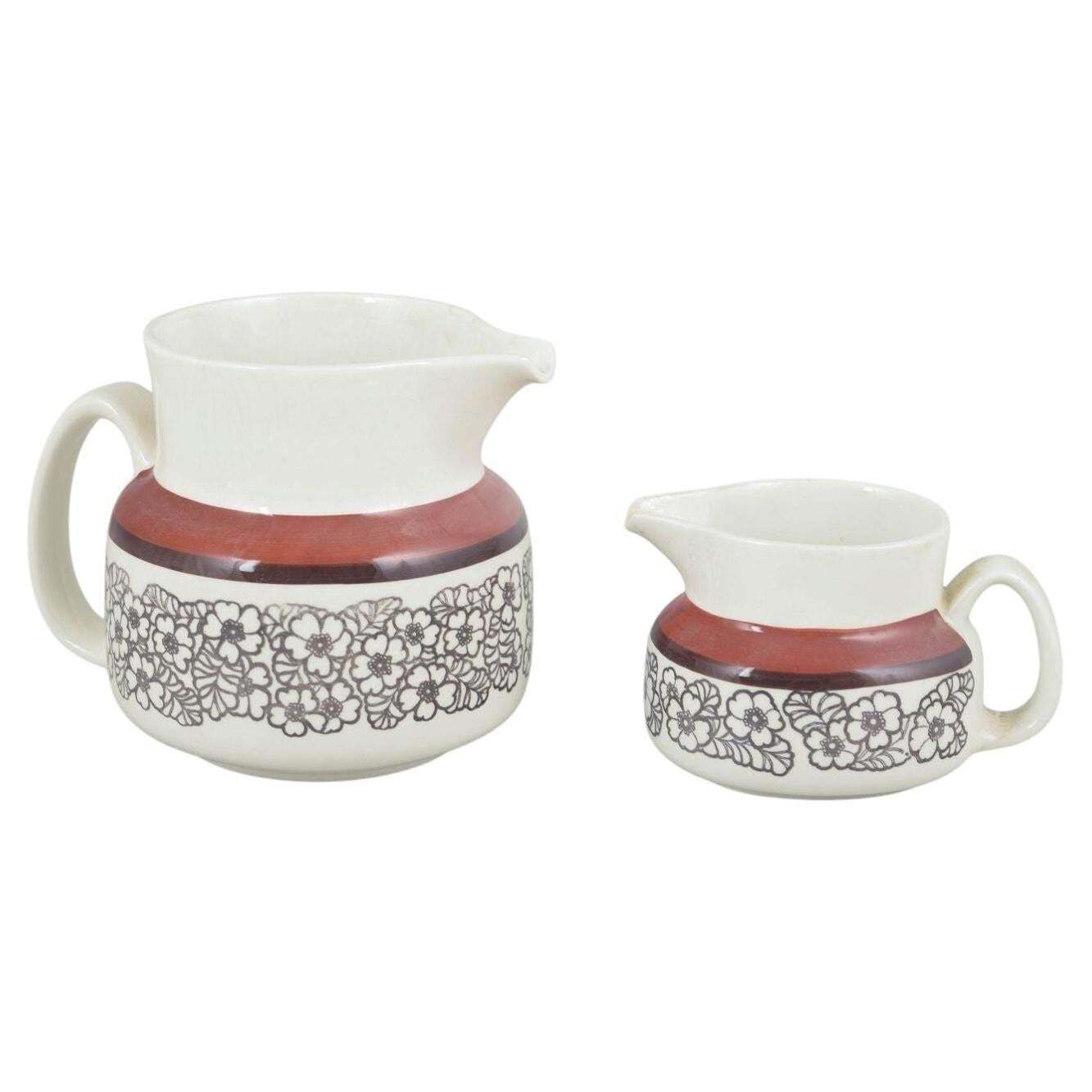 Gefle, Sweden. Set Of Two Stoneware “Agneta” Pitchers, 1970s.