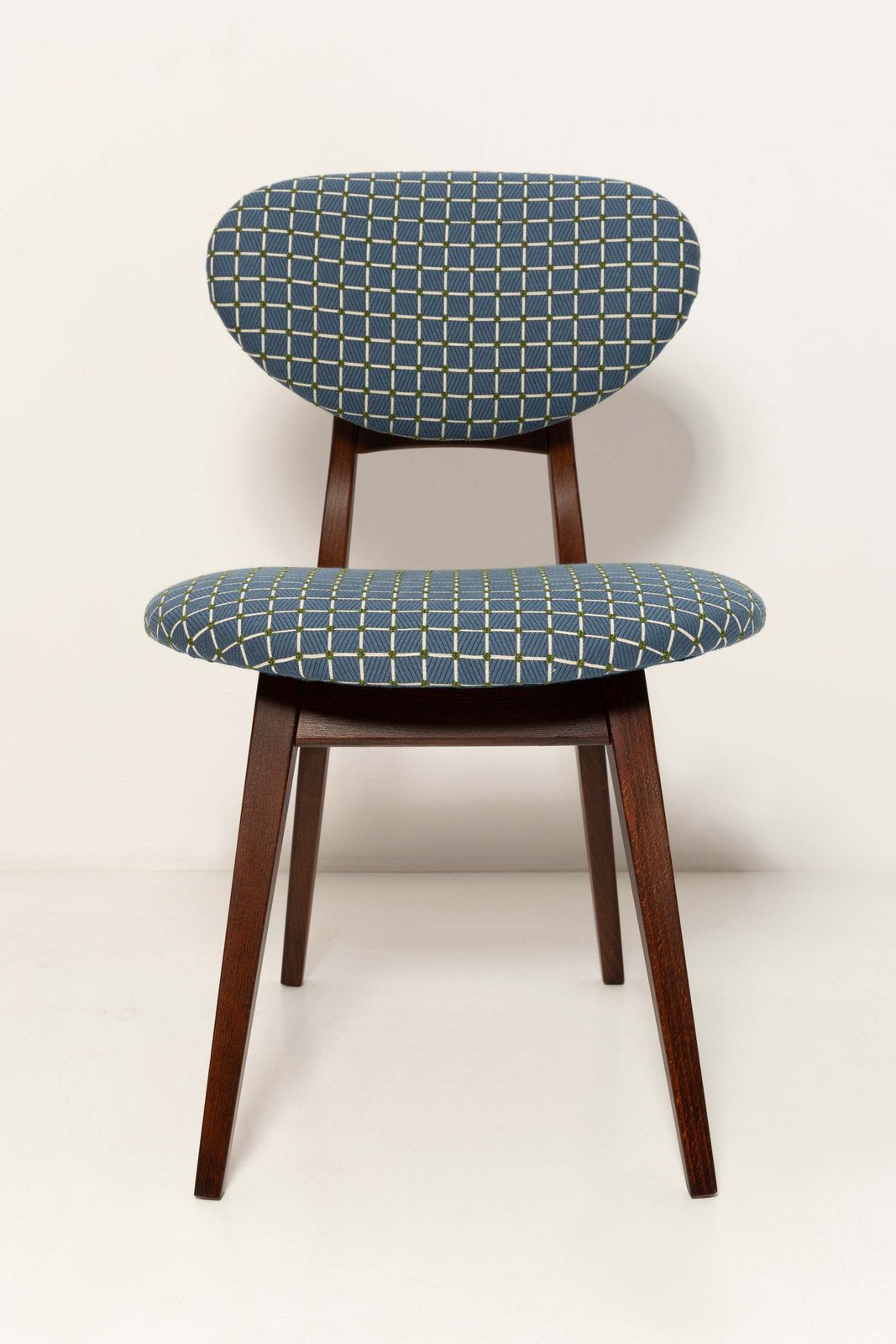 Mid Century Mushroom Chair, Blue Jacquard, J. Kedziorek, 1960s photo vinterior