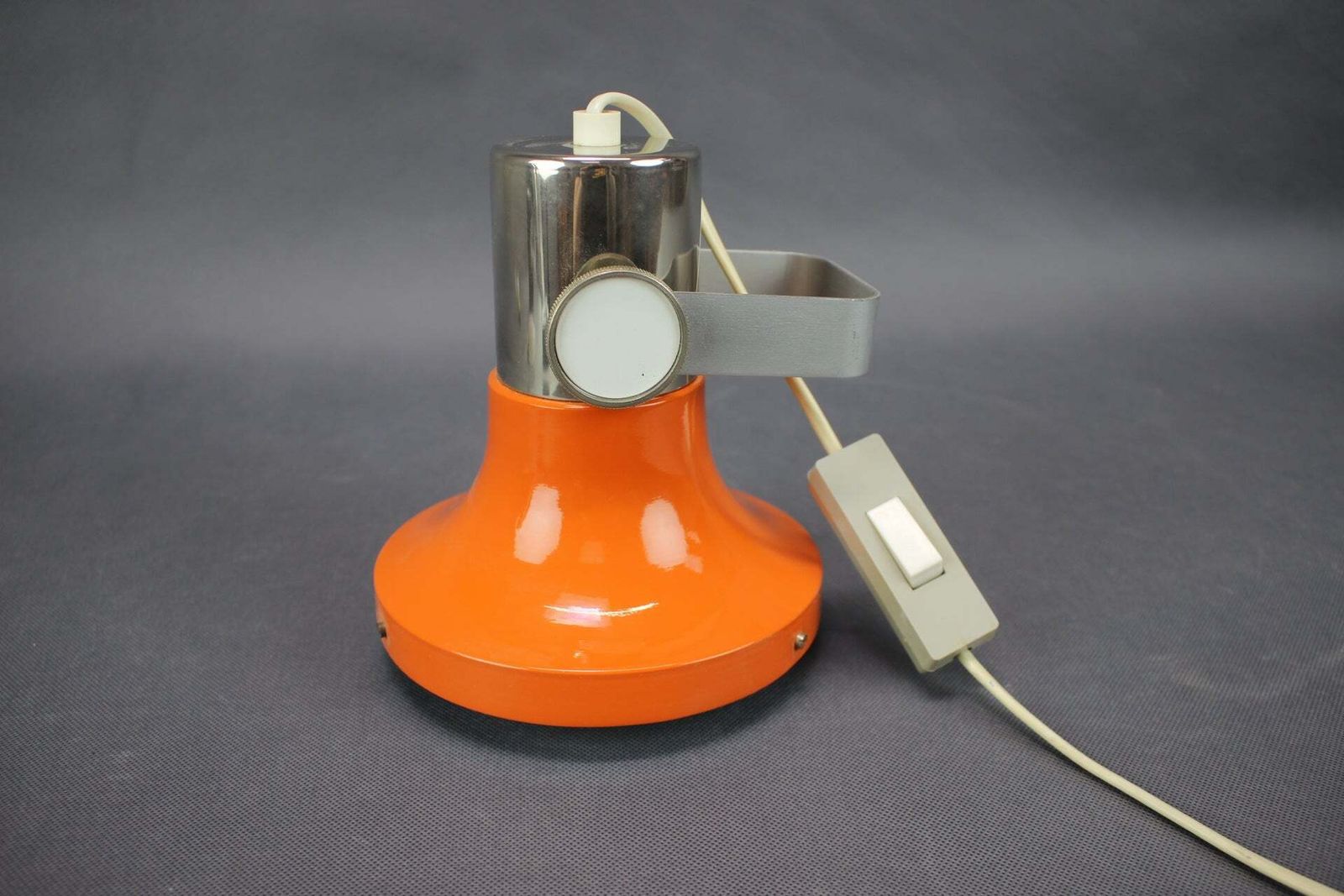 photo vinterior Josef Hurka For Napako Orange Wall Lamp, Czechoslovakia, 1970s