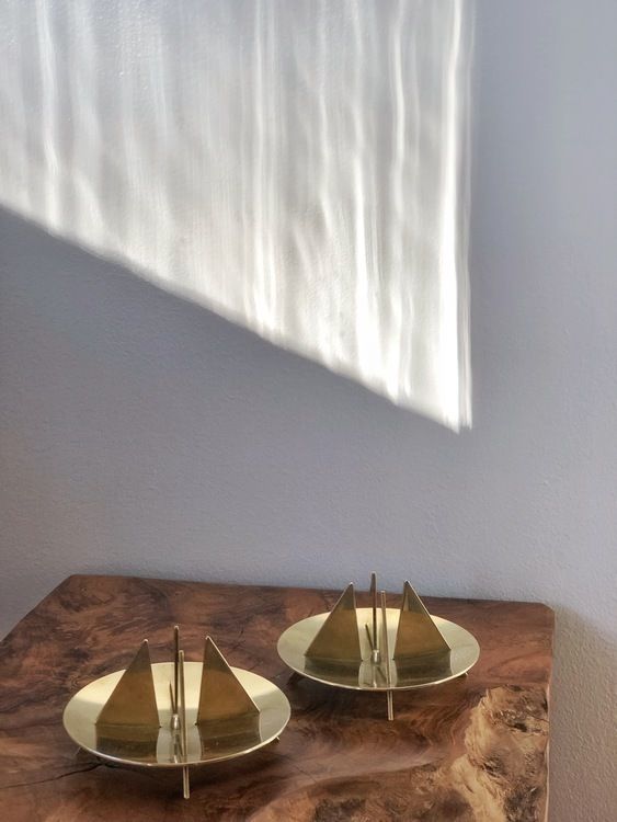 Pierre Forsell Pair Of Sculptural Candle Holders "No 20" For Skultuna photo furniture