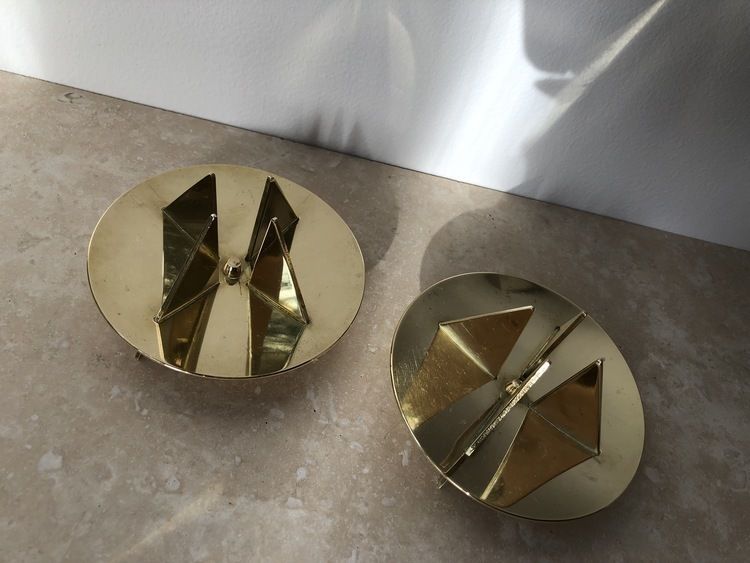 Pierre Forsell Pair Of Sculptural Candle Holders "No 20" For Skultuna photo 223.0
