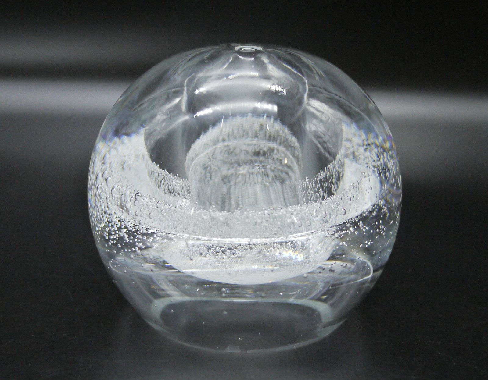 Presse-papiers soliflore en verre cristal à bulles