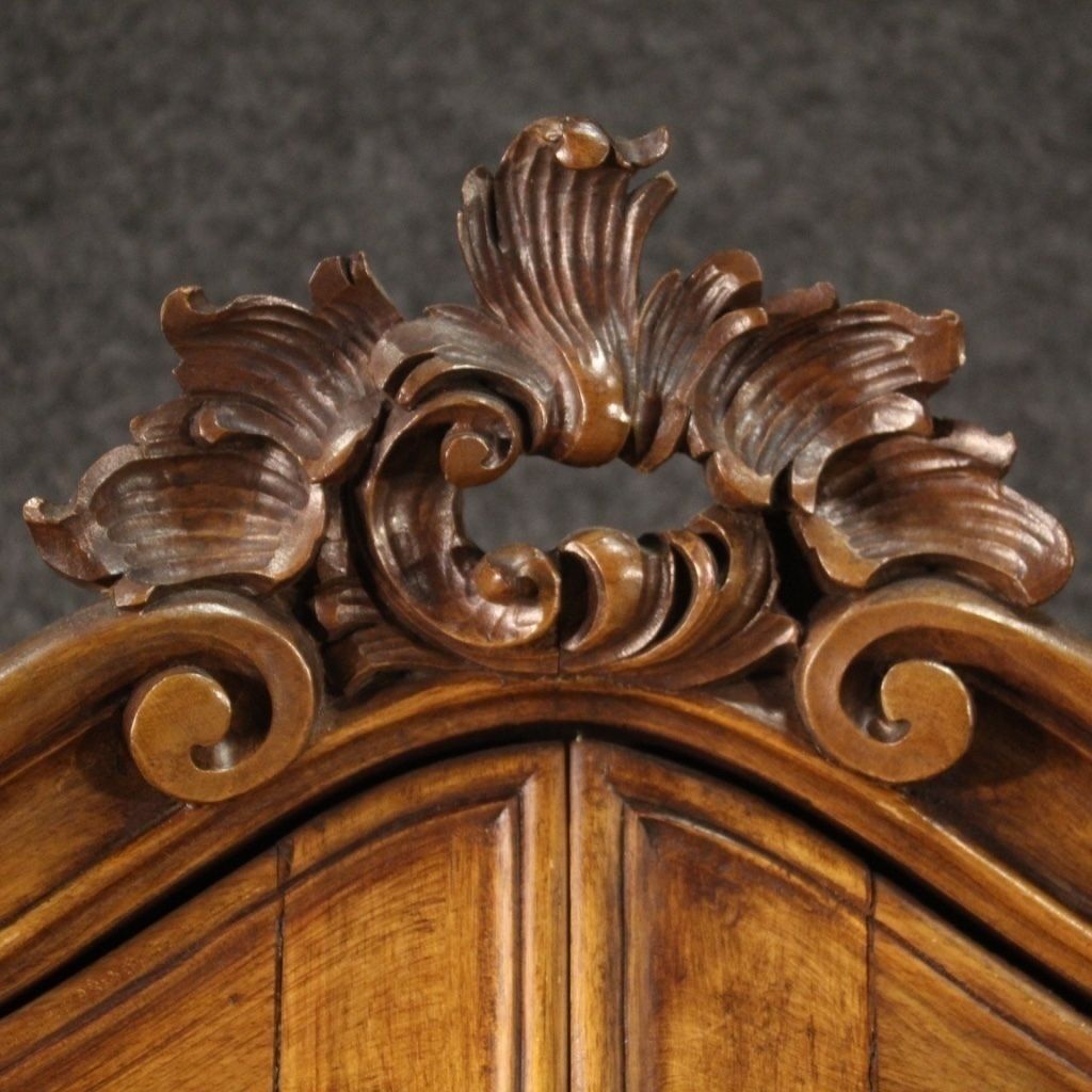 Italian Trumeau In Walnut, Burl And Beech From 20th Century photo vinterior