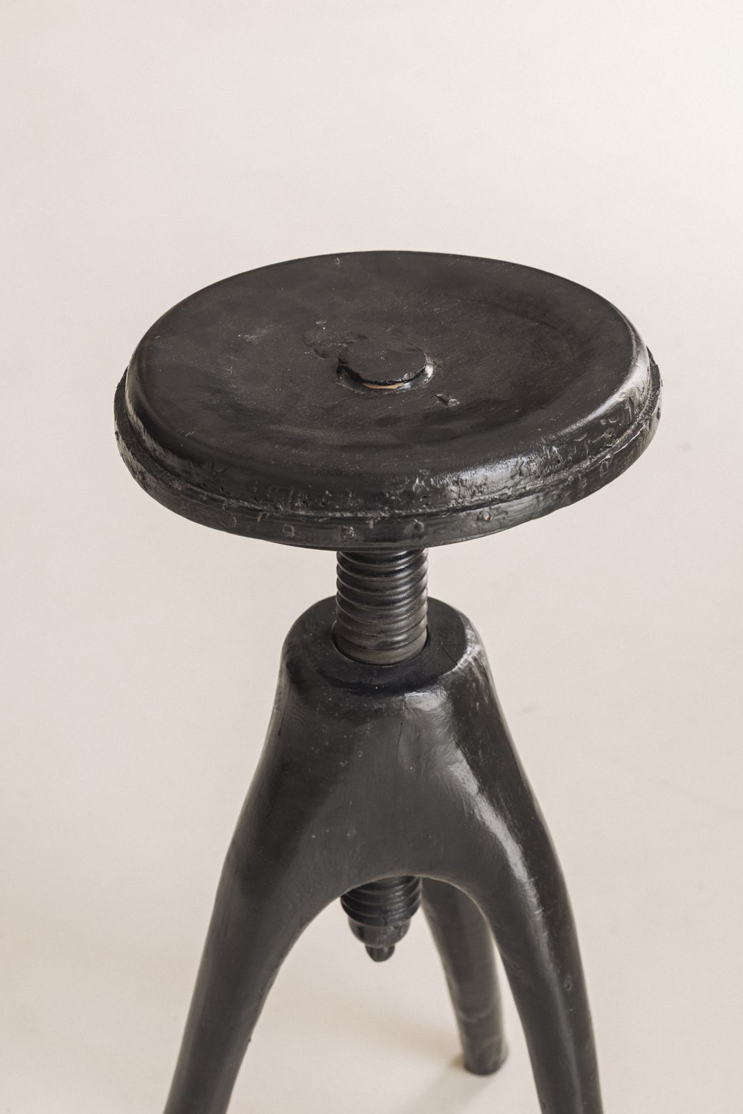 Danish Organic Tripod Stool With Adjustable Seat, Early 20th Century. photo Furniture