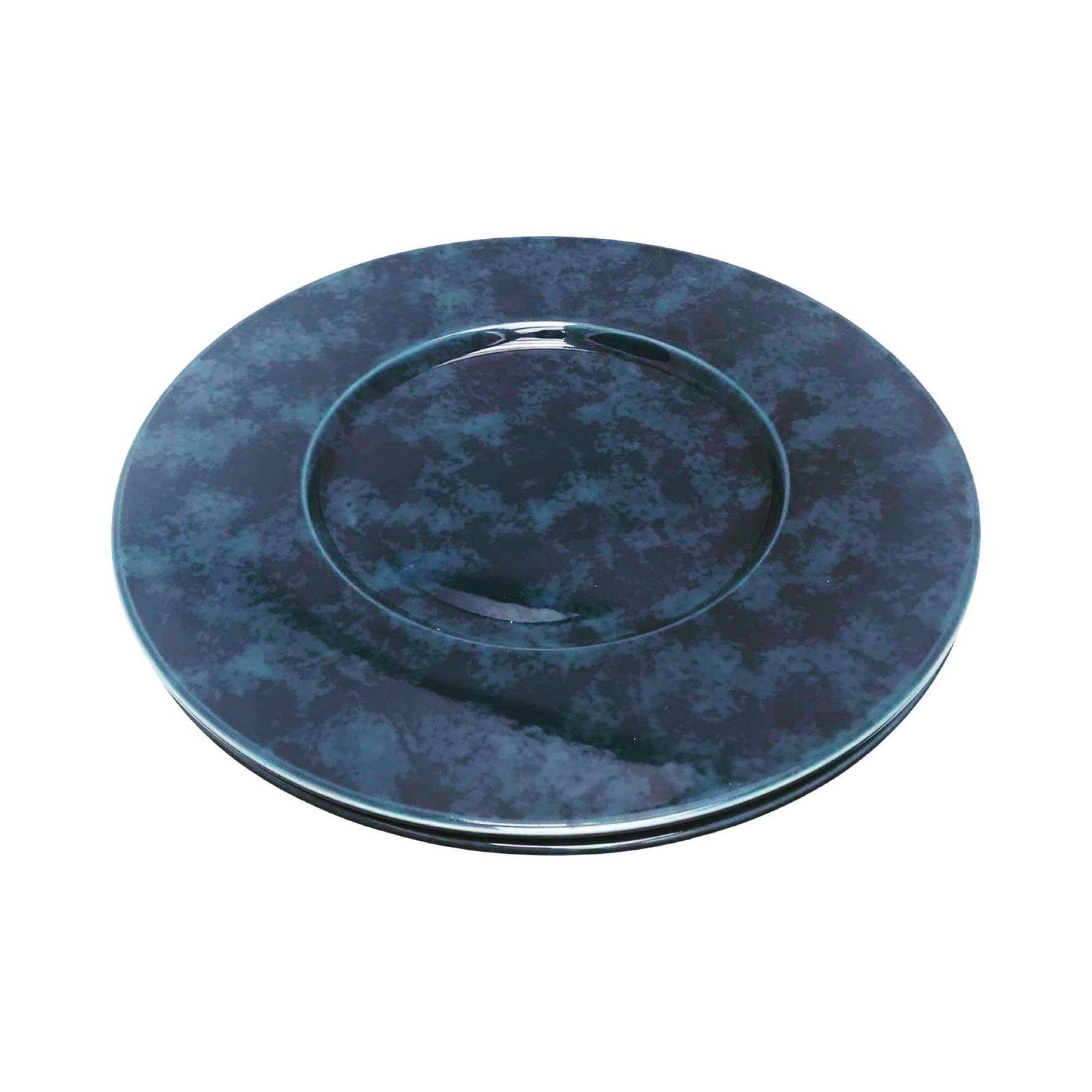 1 assiette de présentation Christofle en porcelaine marbrée bleue photo furniture