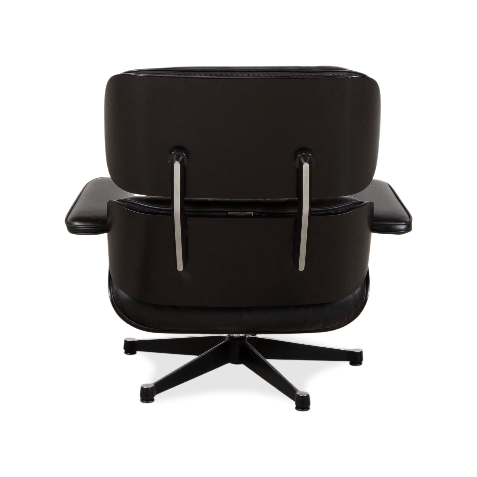 photo for sale Fauteuil Vitra Eames en cuir noir, bois