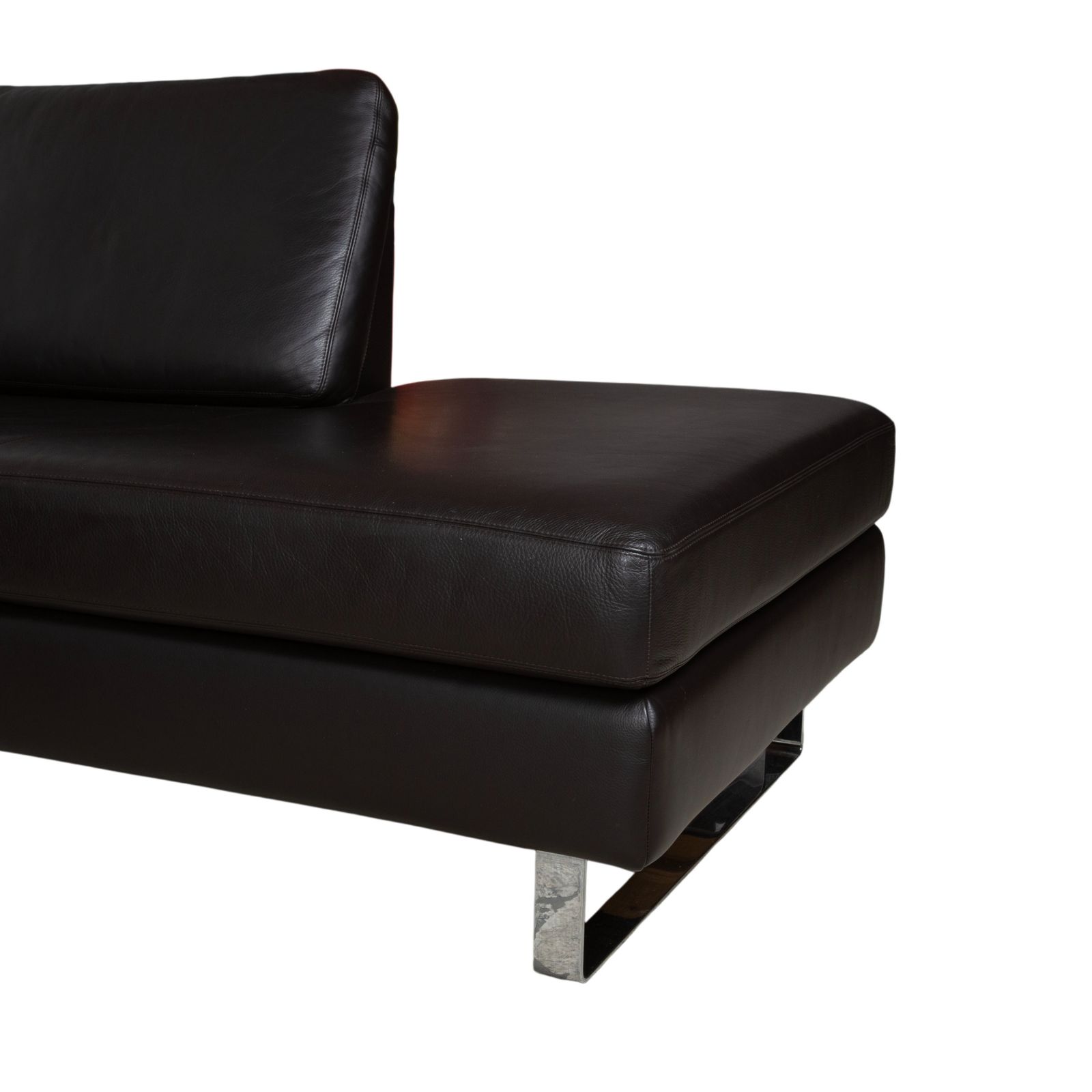 Cor Conseta Leather Corner Sofa Brown Espresso Headrest photo vinterior