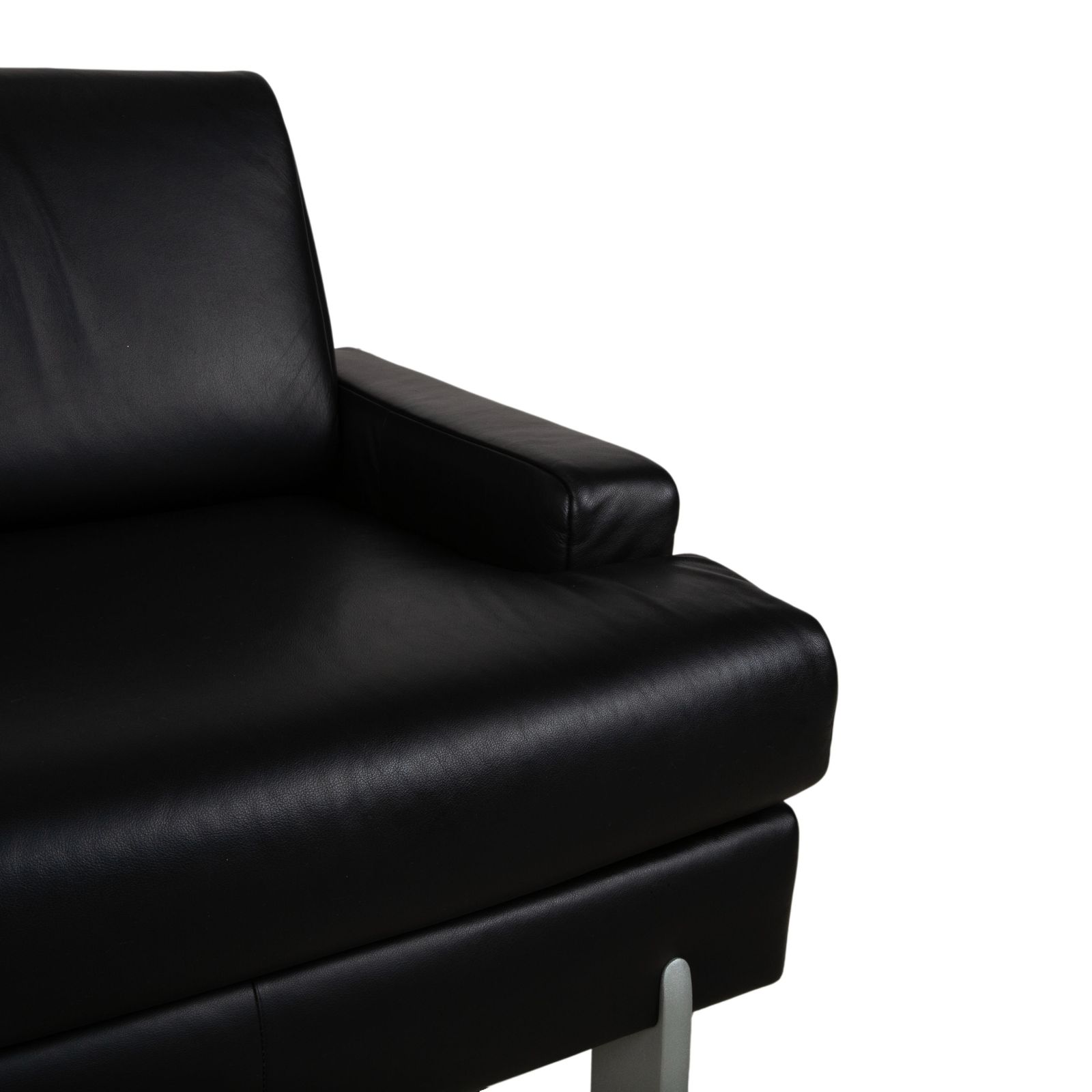 Rolf Benz Ak 644 Set Leather Three Seater Couch And Armchair, Black photo vintage