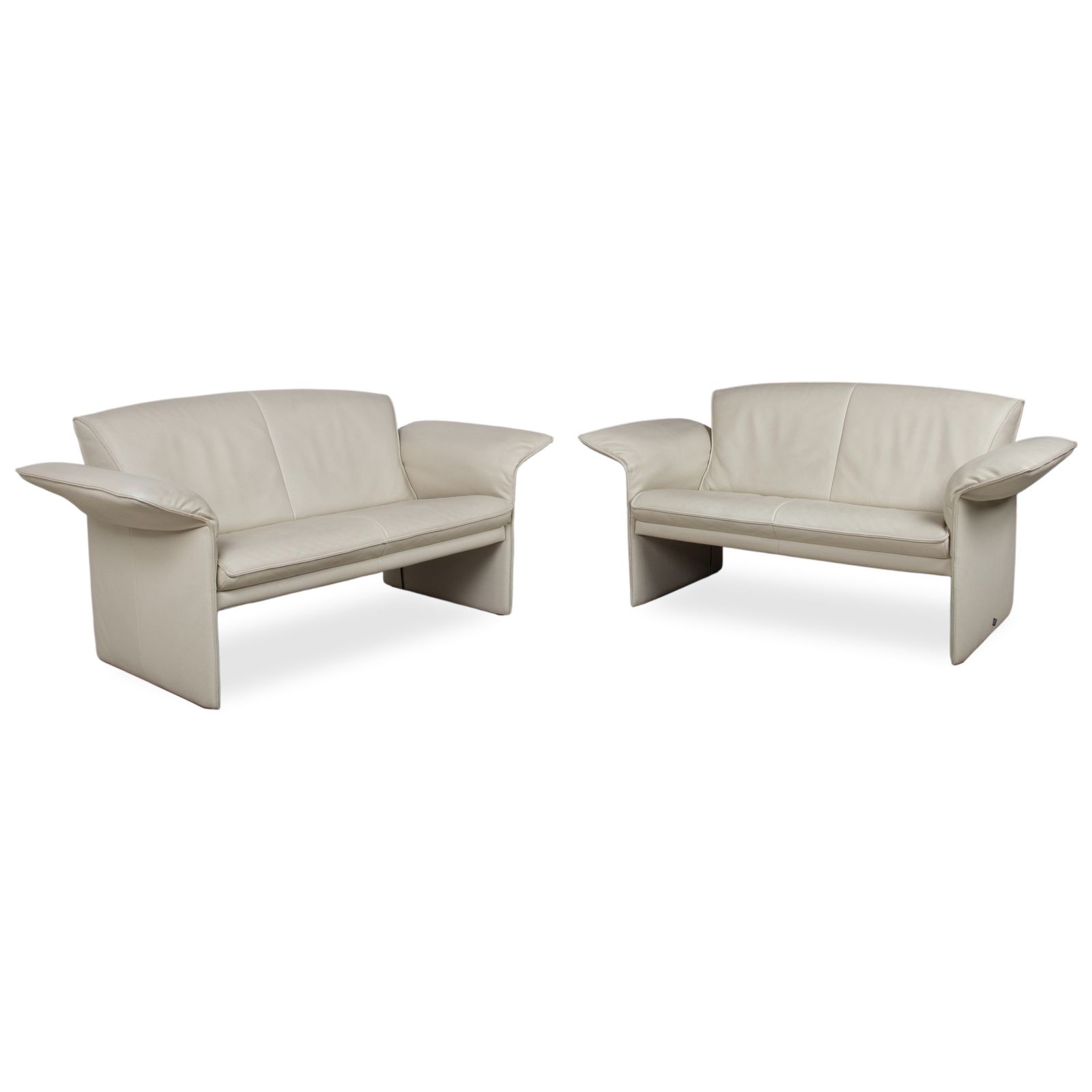 Ensemble Jori JR 2700 2 canapés 2 places en cuir, crème beige, fonction manuelle