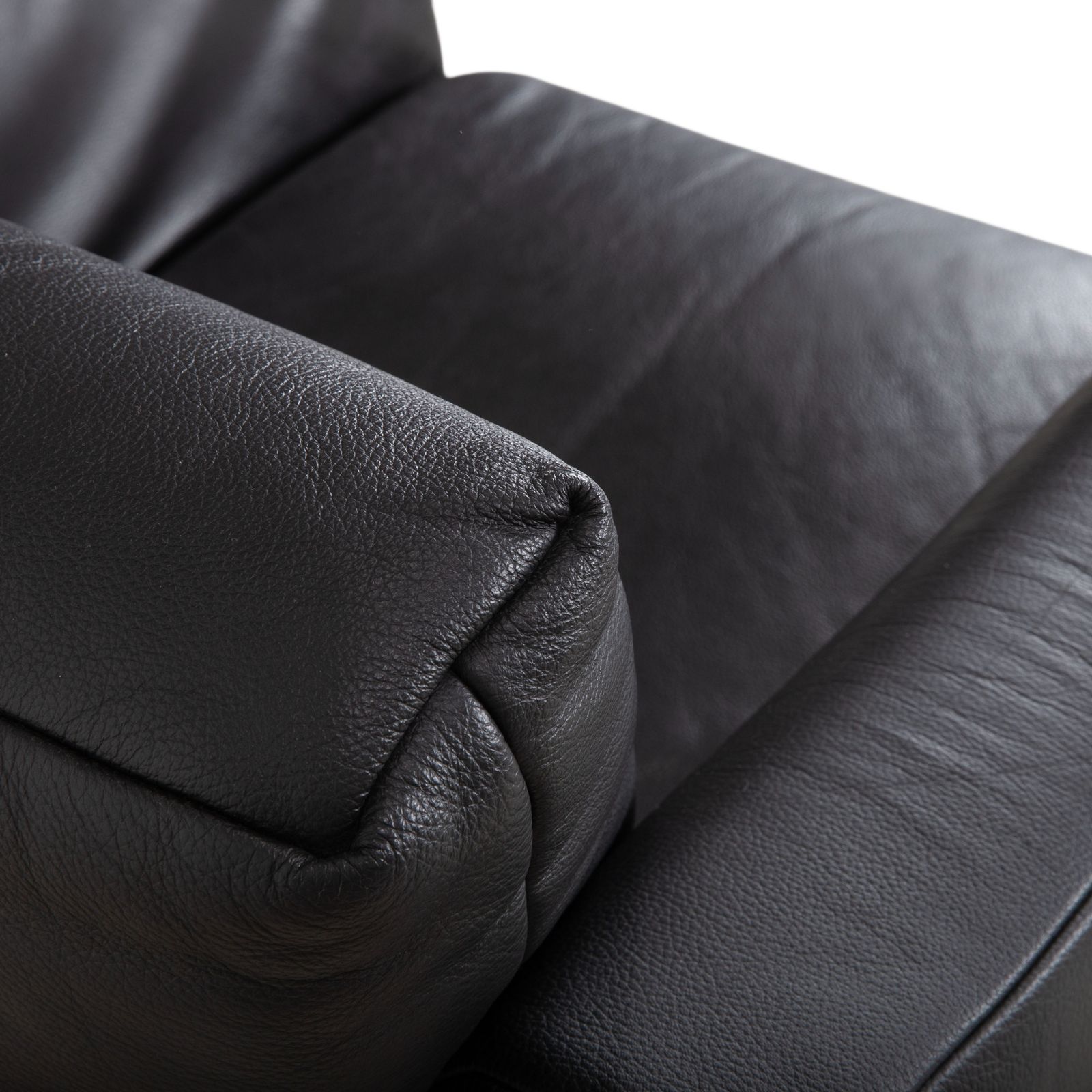 Ensemble fauteuil Rolf Benz 250 en cuir noir photo vintage