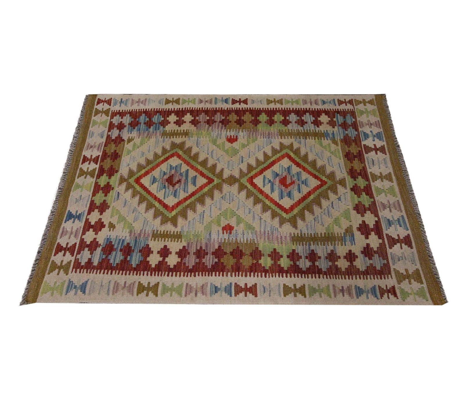 Klein Geometrisch Zig Zag Kilim Platgeweven Wollen Decoratief Woonkamer Vloerkleed photo for sale