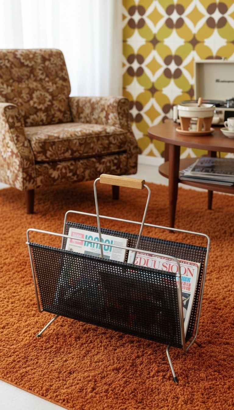 Perforated Magazine Rack From The 1950s