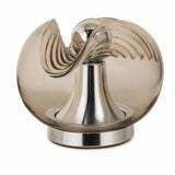 Art Deco Design Organic Moulded Glass & Chrome Table Lamp By Mégal Ag Swiss