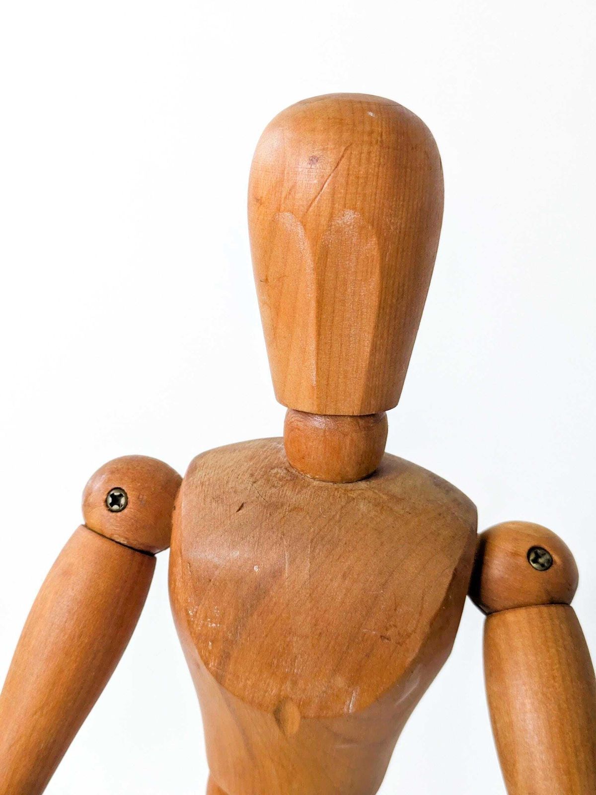 Large Vintage Wood Articulated Artist Manikin Drawing Figure Mannequin On Stand photo 89.0