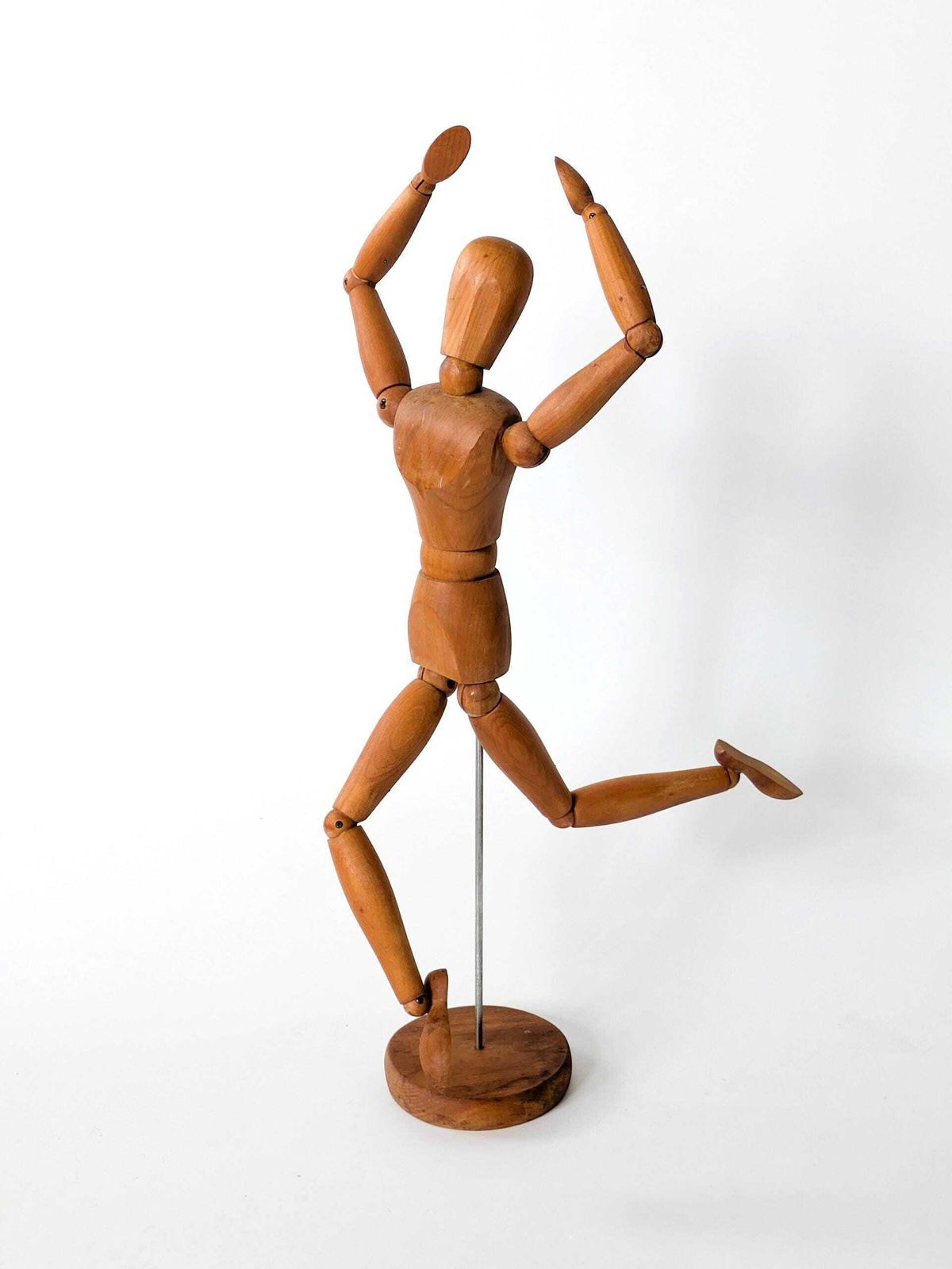 photo furniture Large Vintage Wood Articulated Artist Manikin Drawing Figure Mannequin On Stand