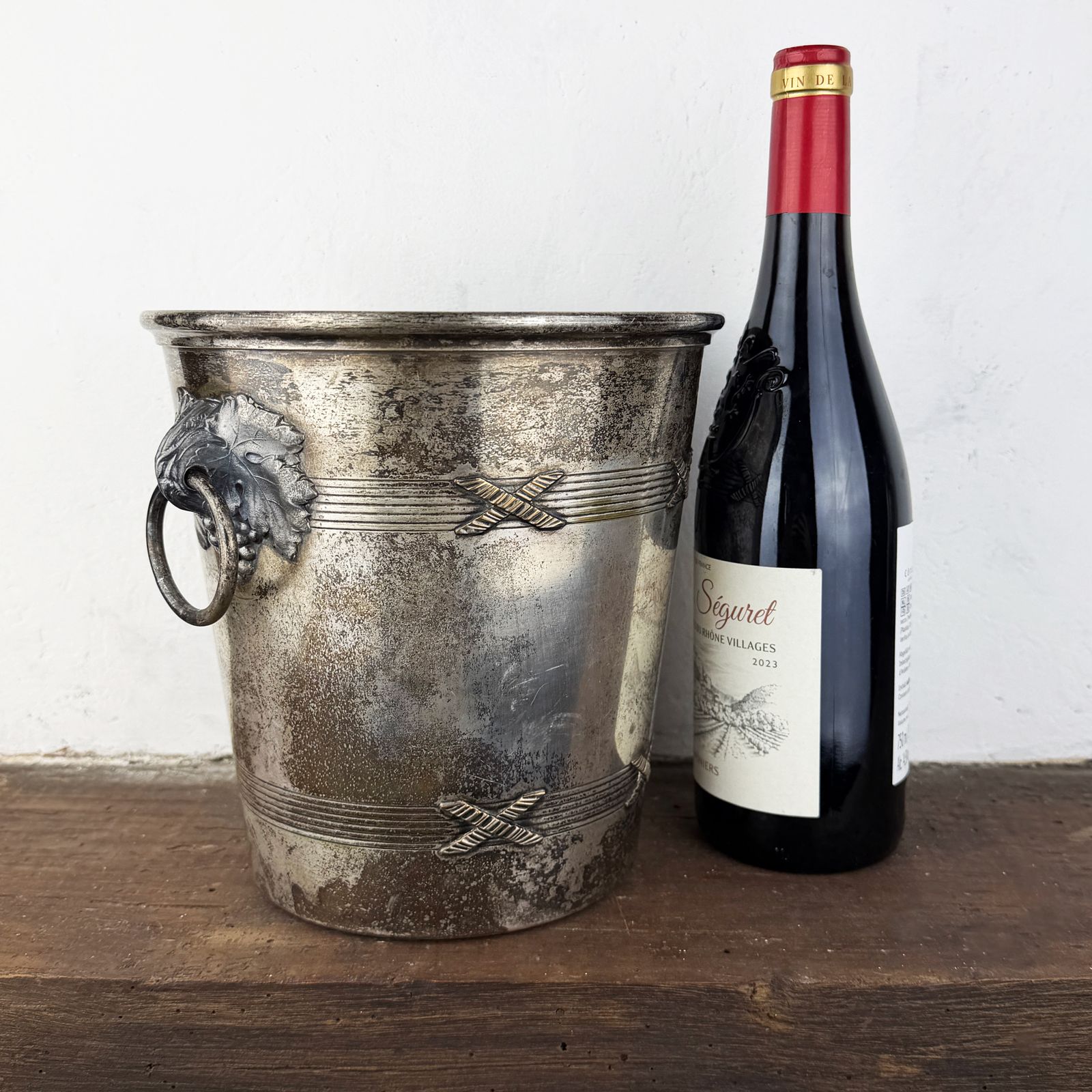 photo buy Antieke verzilverde champagnekoeler, Agrit Paris Franse wijnkoeler