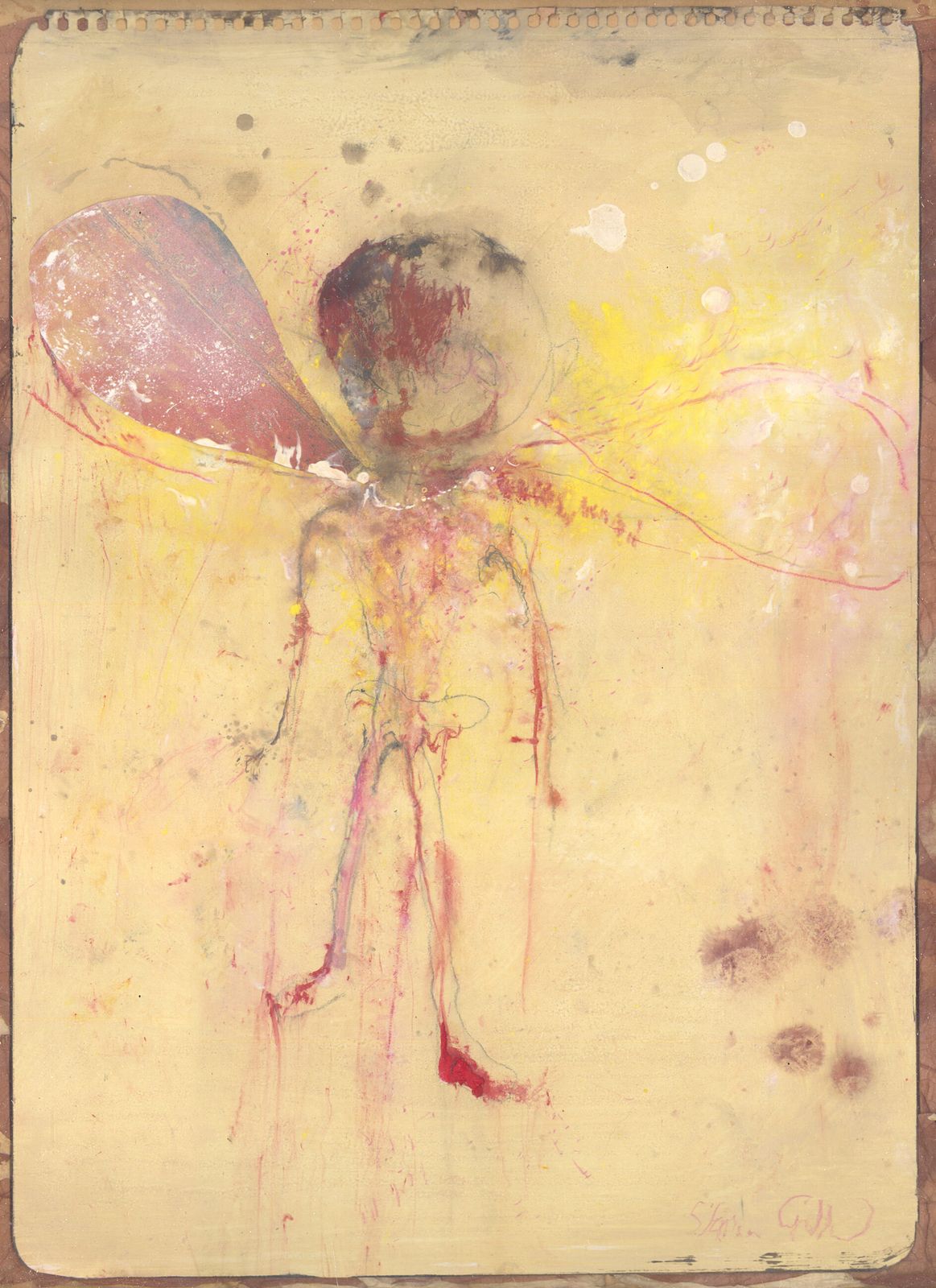 Extraordinary Visionary Mixed Media Painting In Artist’s Frame photo furniture