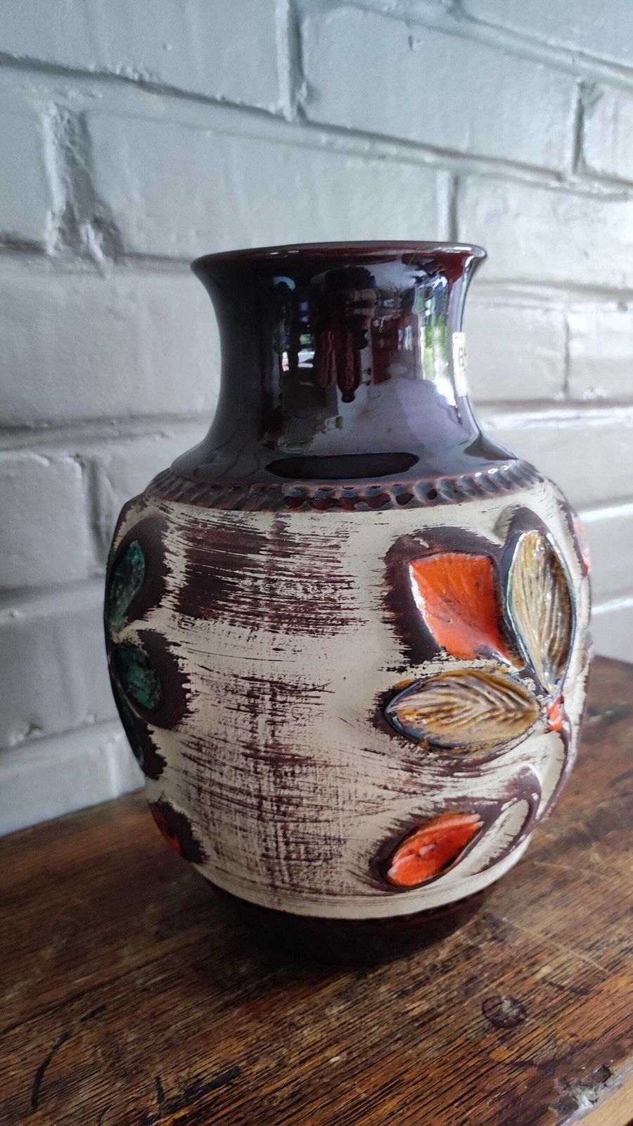 photo buy Bay Keramik Mid Century West German Floral Design Art Pottery Vase