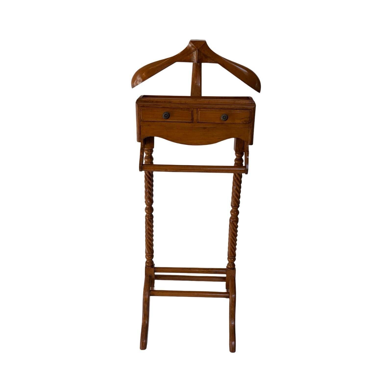 Dressboy / Valet Stand, Made In England, Two Drawers And Twisted Wooden Frame photo furniture