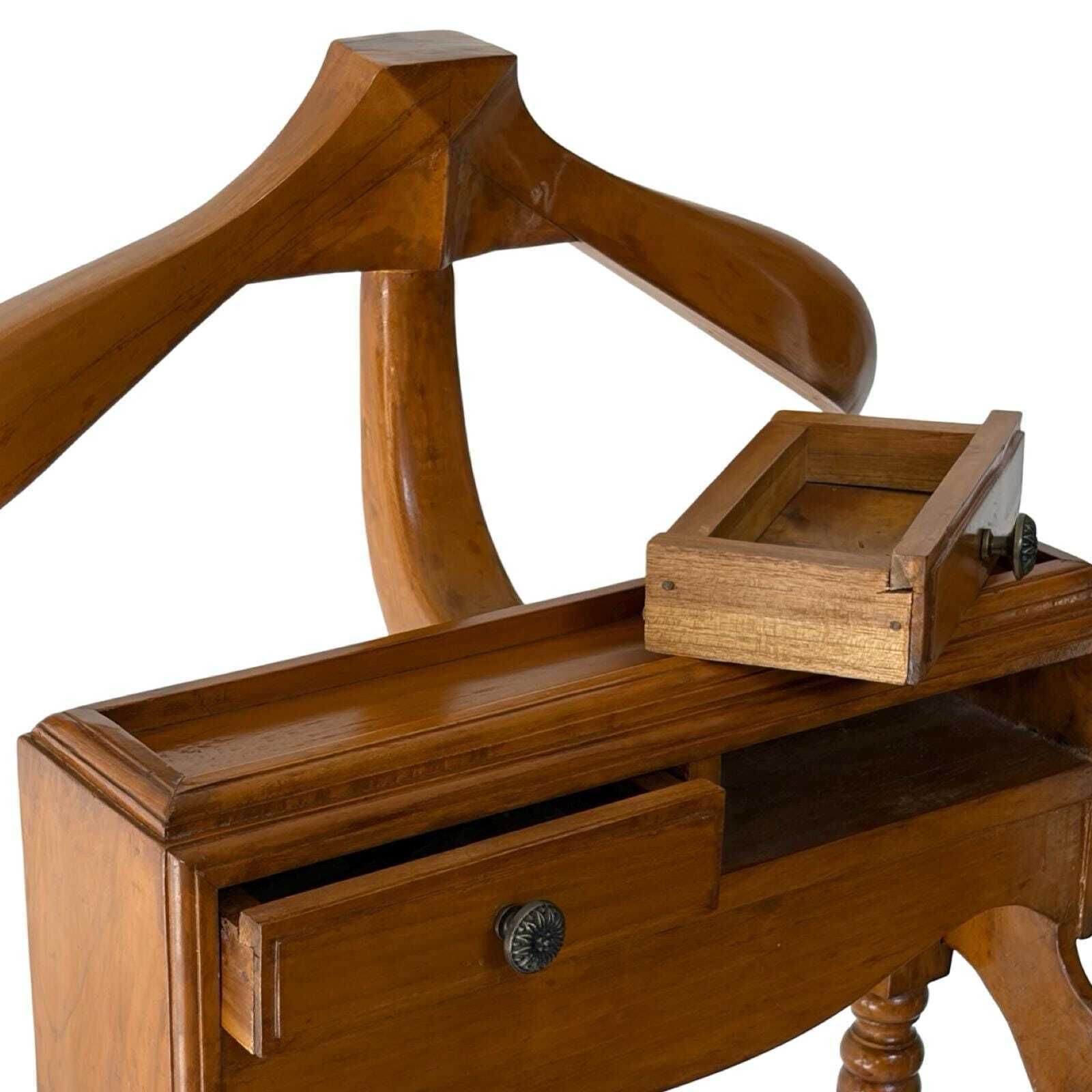 Dressboy / Valet Stand   Made In England   Two Drawers And Twisted Wooden Frame photo vinterior