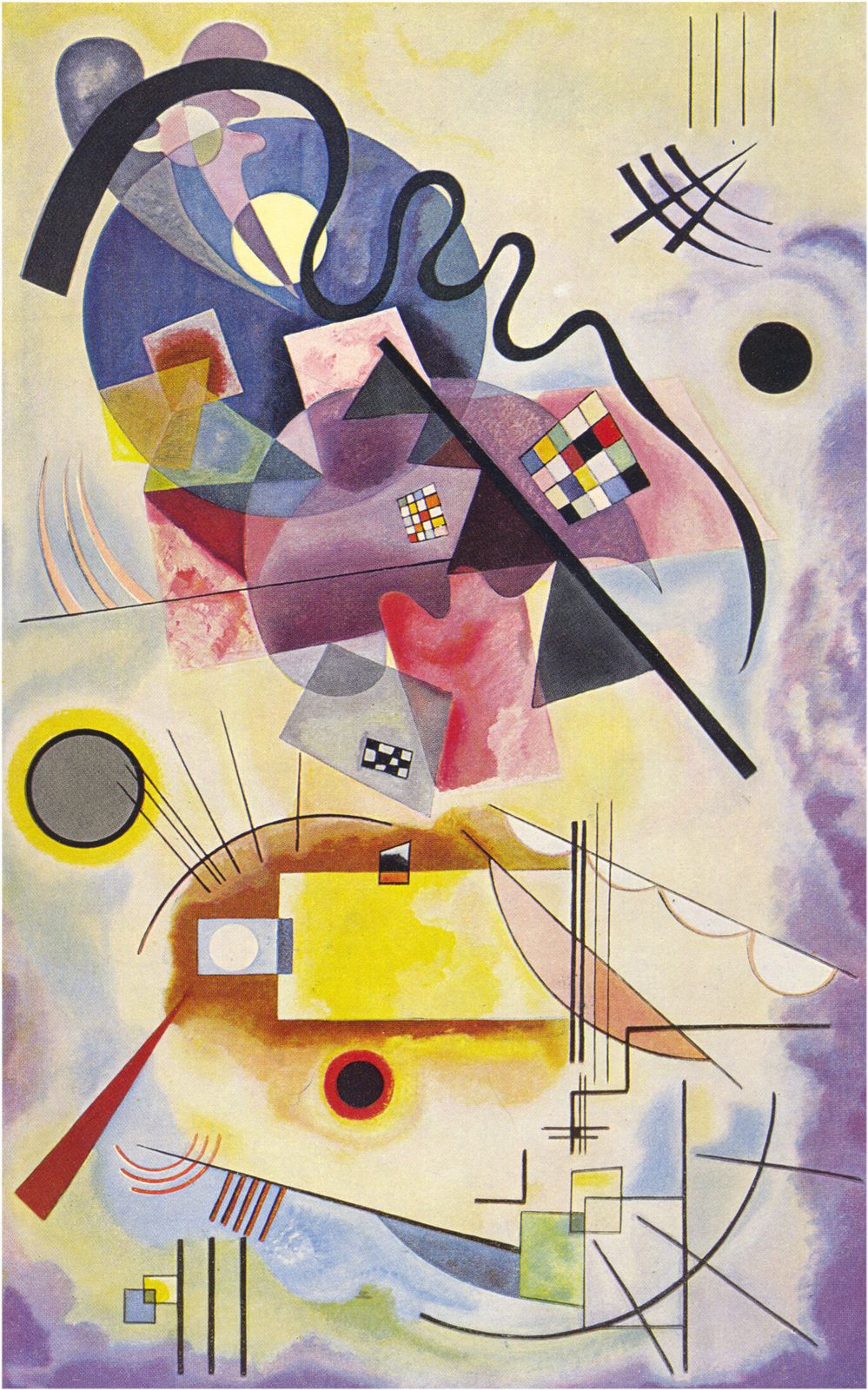 Fraai ingelijste lithografische print naar Kandinsky, 1960 photo furniture