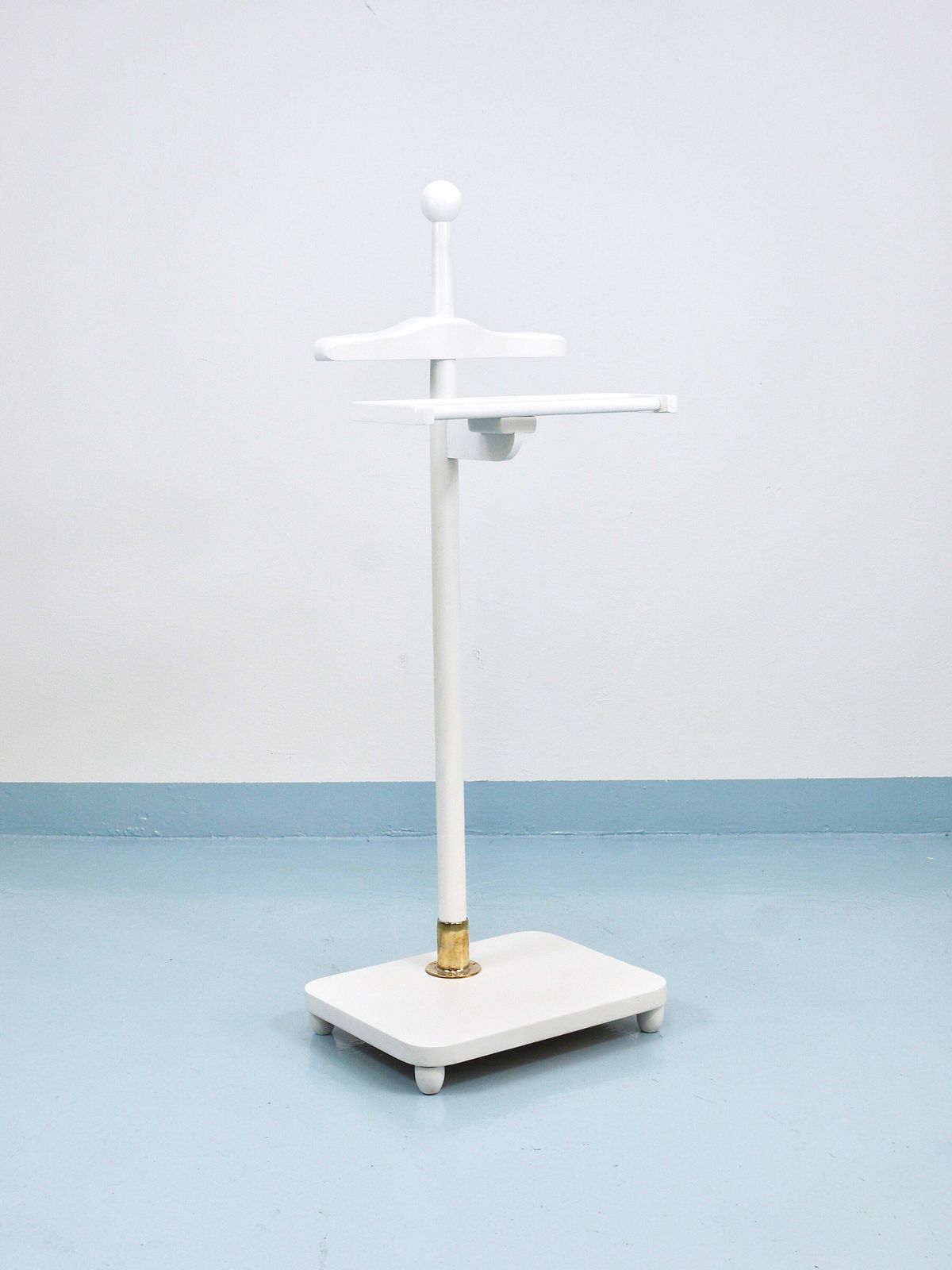 1920s Art Nouveau White & Brass Valet Jugendstil Clothing Stand, Vienna, Austria photo Furniture
