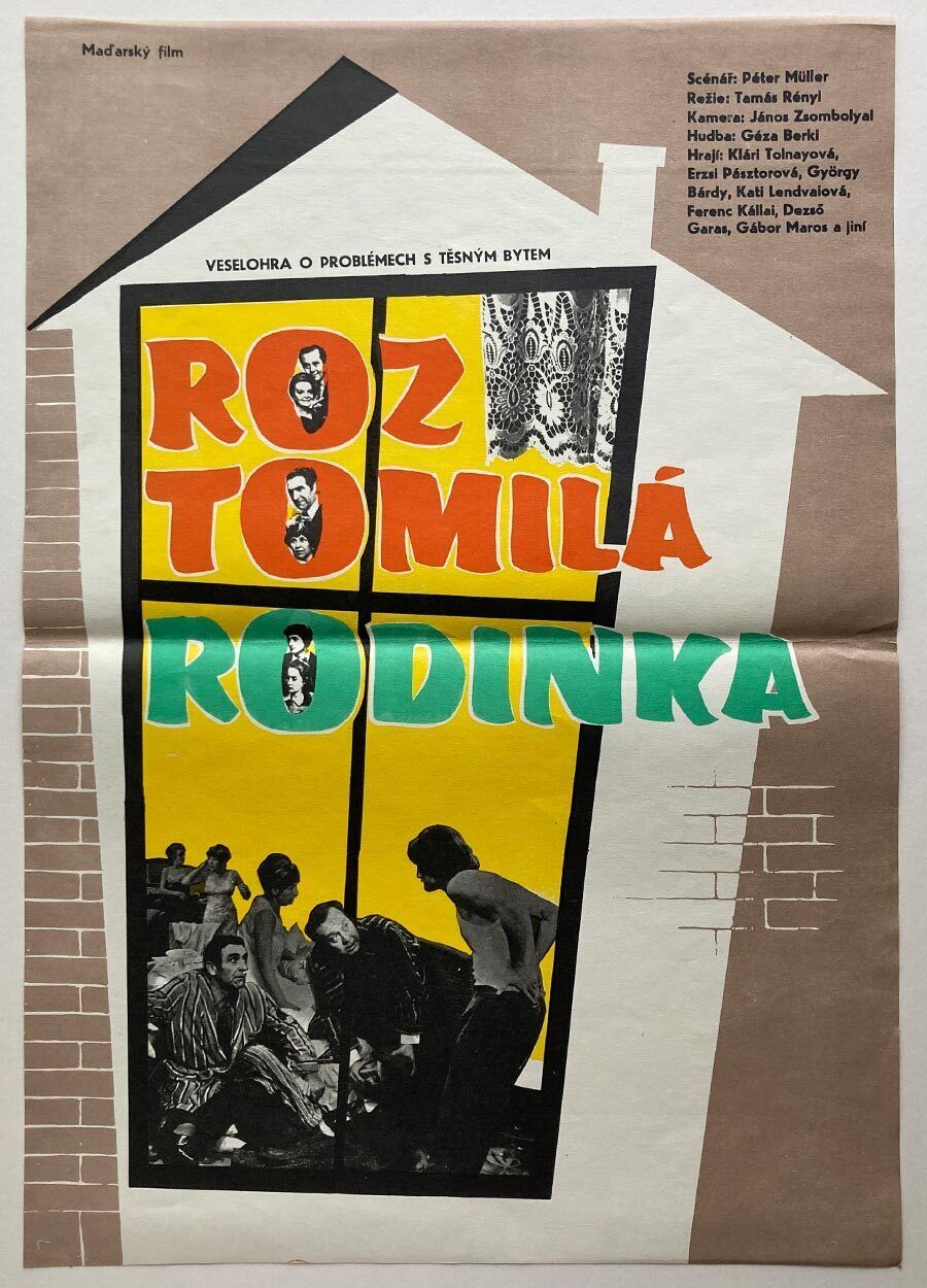 Filmaffiche, A Charming Family, onbekende kunstenaar, 1972, vintage Tsjechisch ontwerp