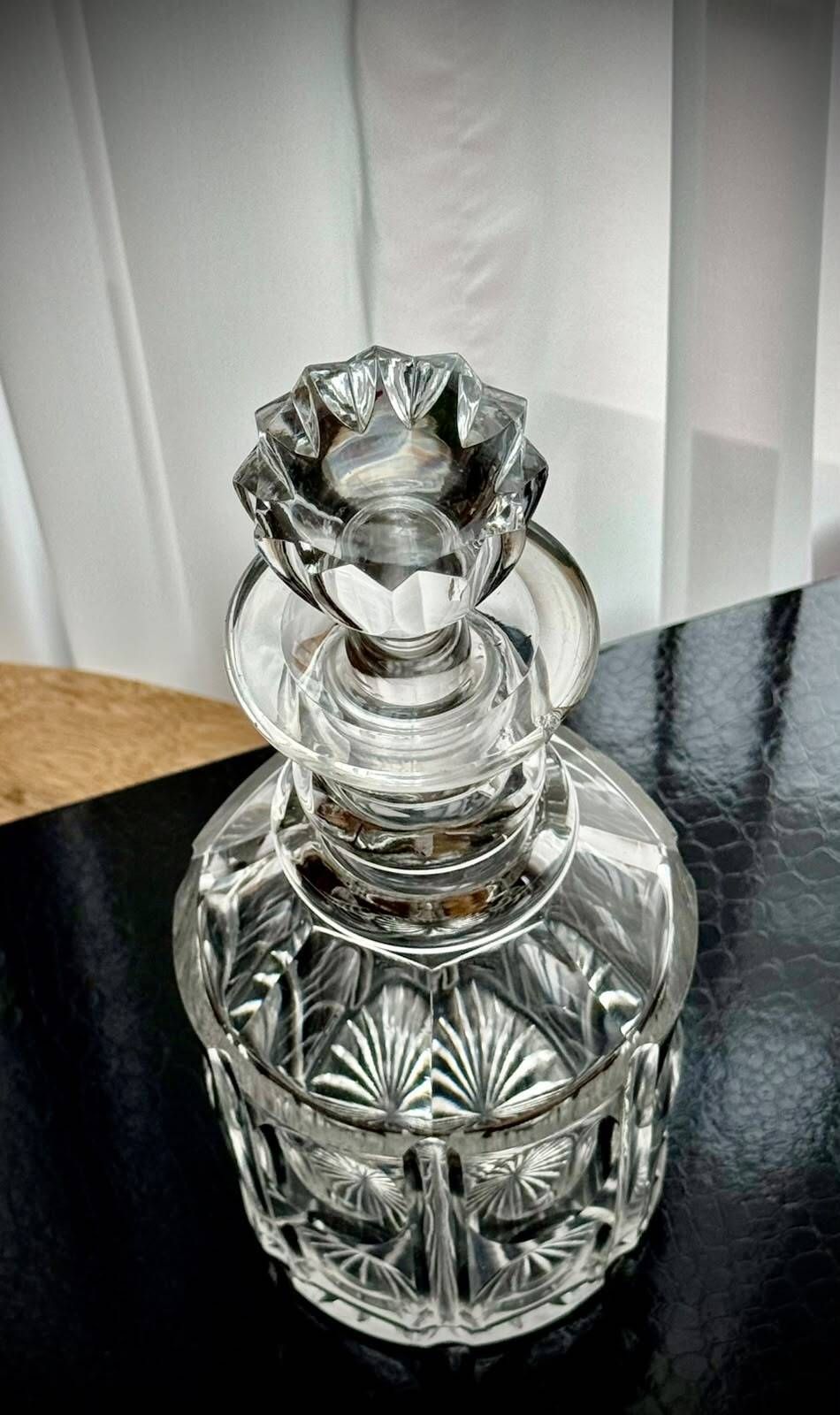 Georgian Lead Glass Decanter With Triple Neck Rings, England, C.1820 photo buy