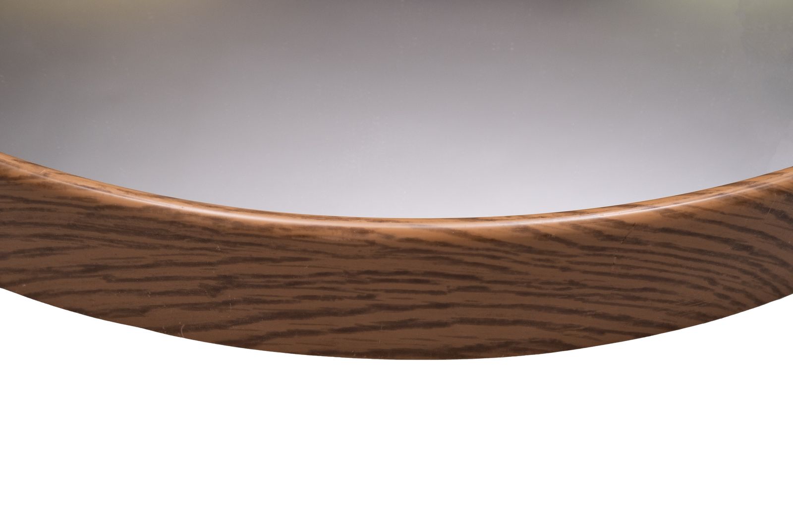 Ronde Plastic Wandspiegel met Houtlook Print, jaren 1970, Frankrijk photo for sale