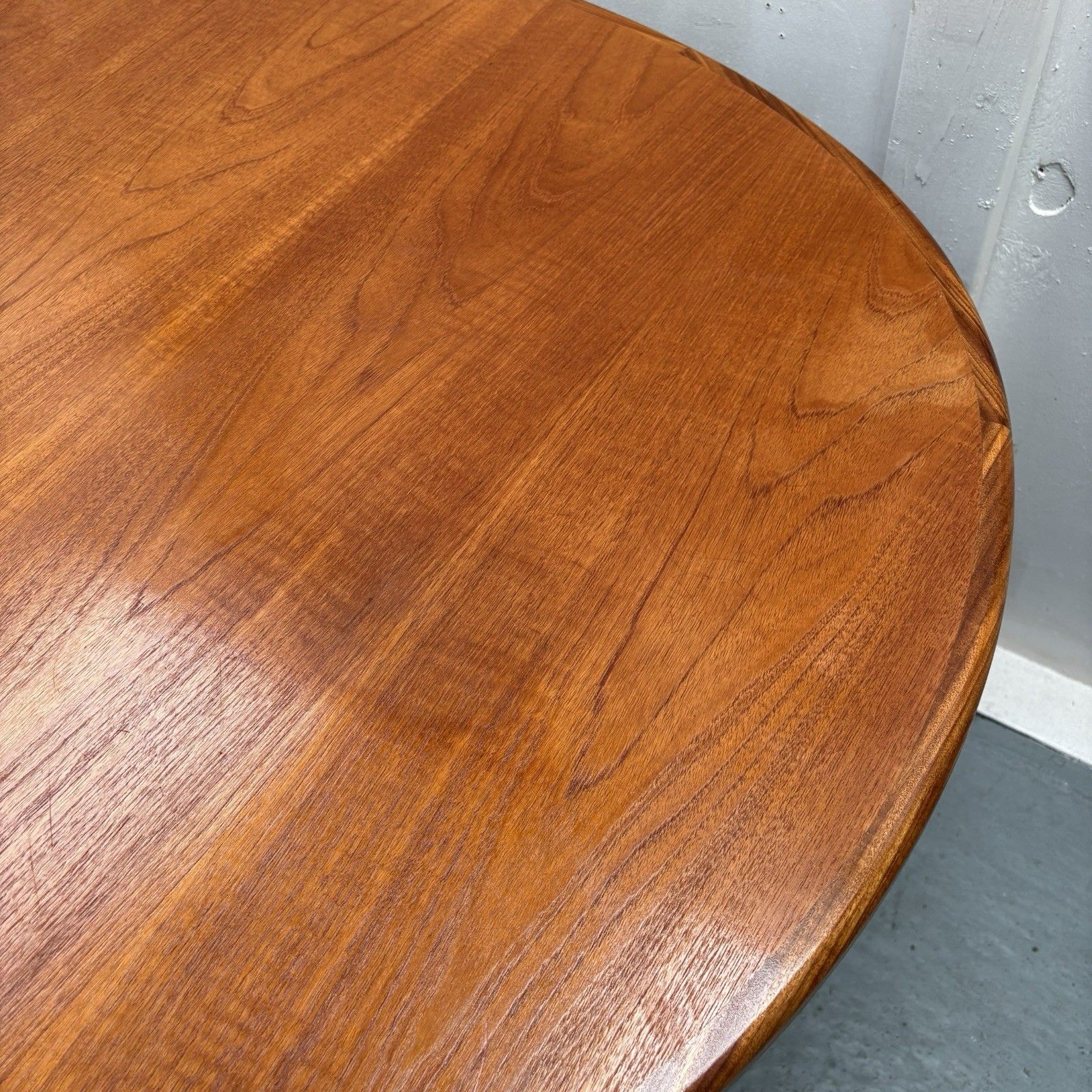 375.0 Midcentury G Plan “Fresco” Oval Extending Teak Whale Tail Dining Table C.1960s photo
