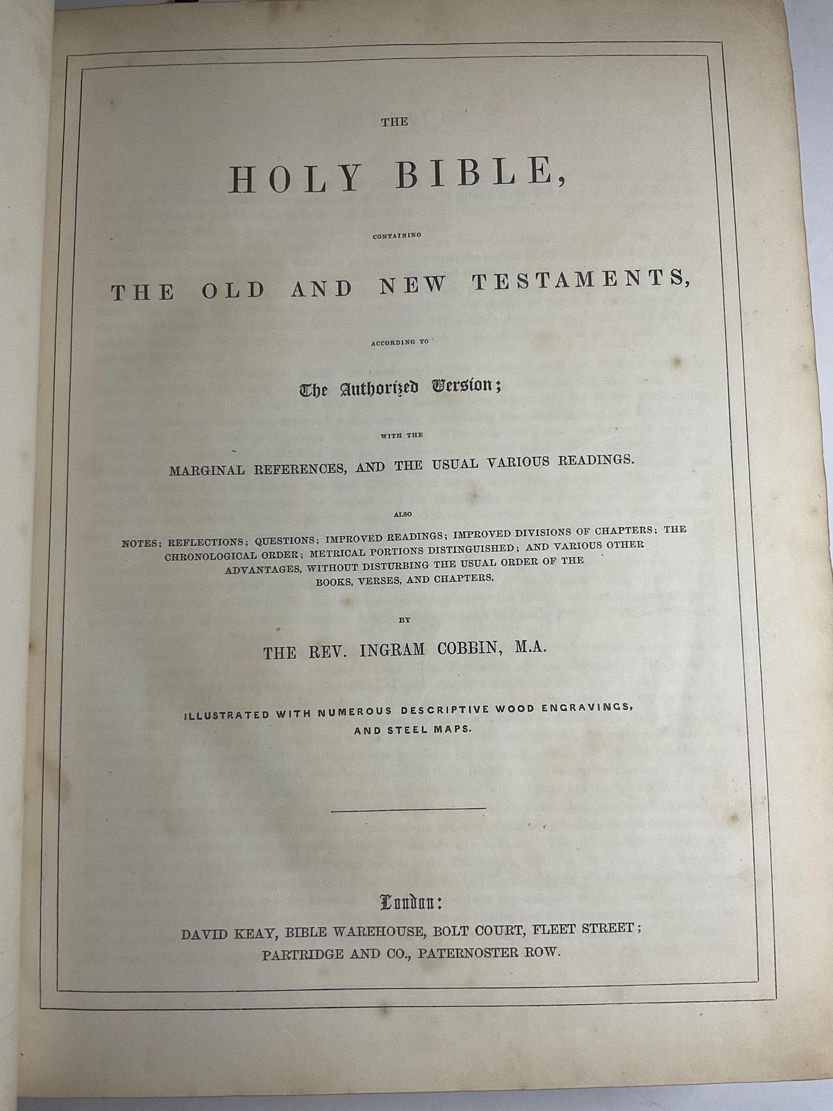 Mid 19th Century Cobbin's Domestic Bible Illustrated Heirloom Edition photo buy