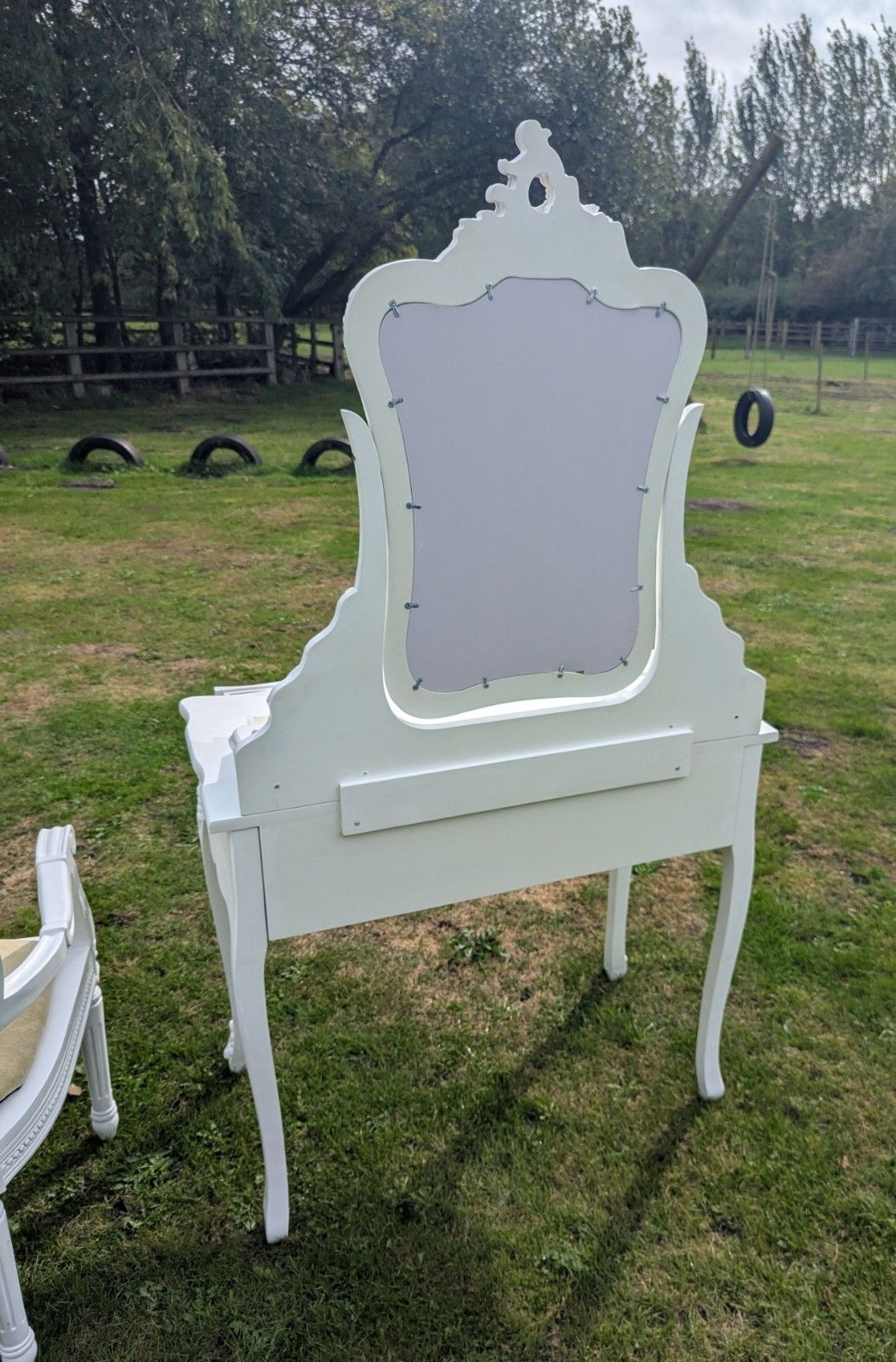 photo furniture French Armoire Painted Quality Dressing Table & Mirror  Delivery Available 0374