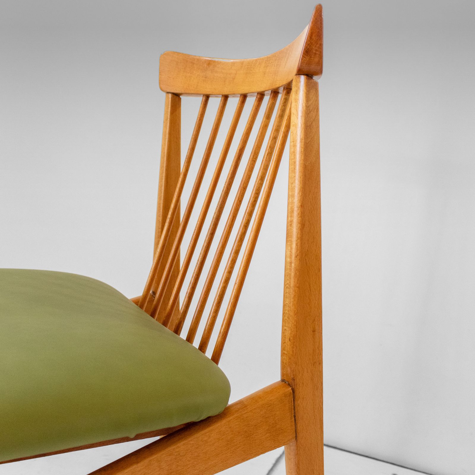 Four Mid Century Modern Italian Wood Dining Chairs In The Style Of Ico Parisi photo vintage