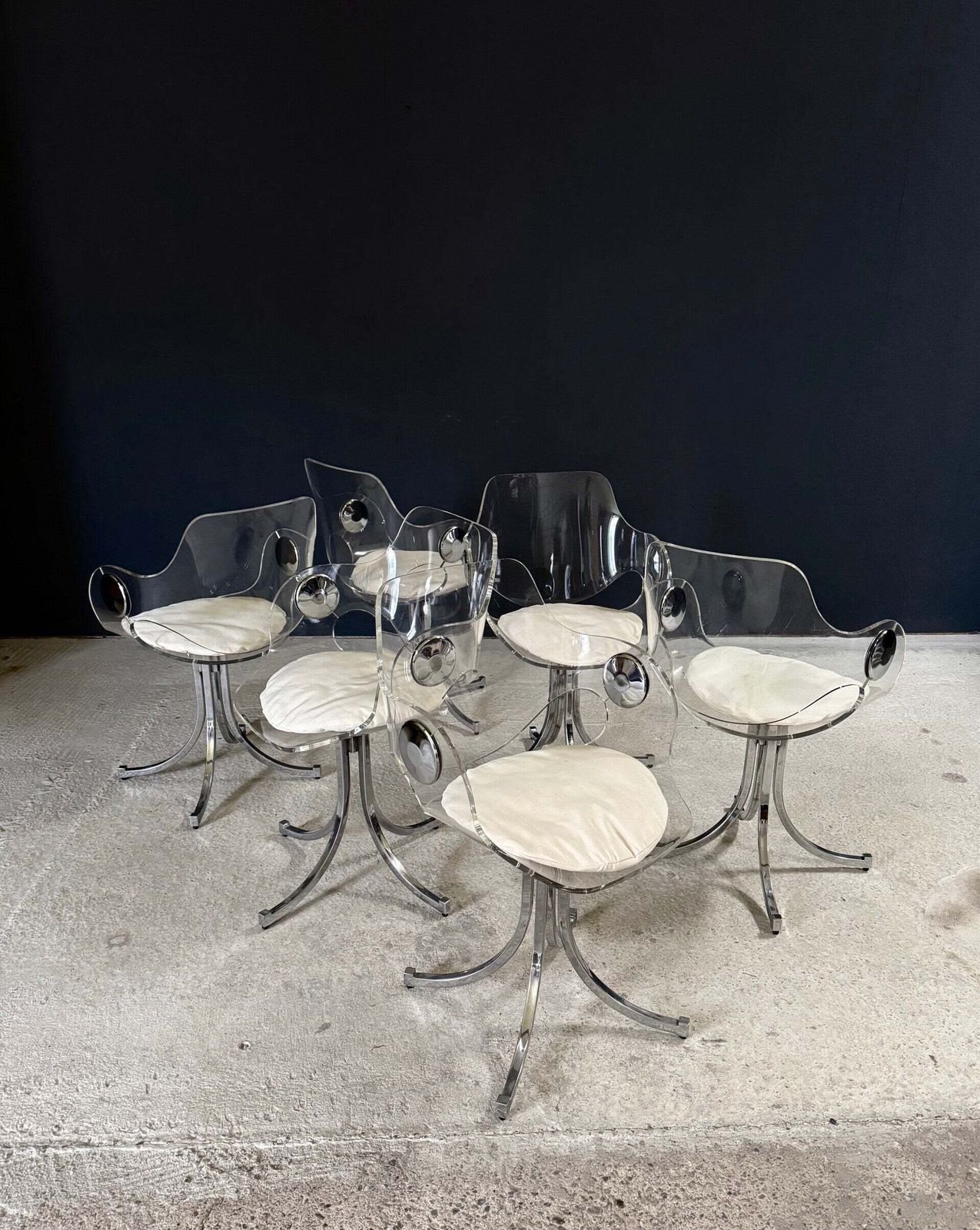 Mcm Design Dining Chair Set By Boris Tabacoff, France 1970's photo 6400.0