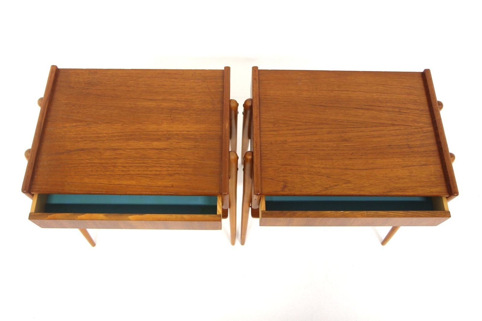Tables de chevet en teck Carlström, Suède, années 1960, lot de 2 photo for sale