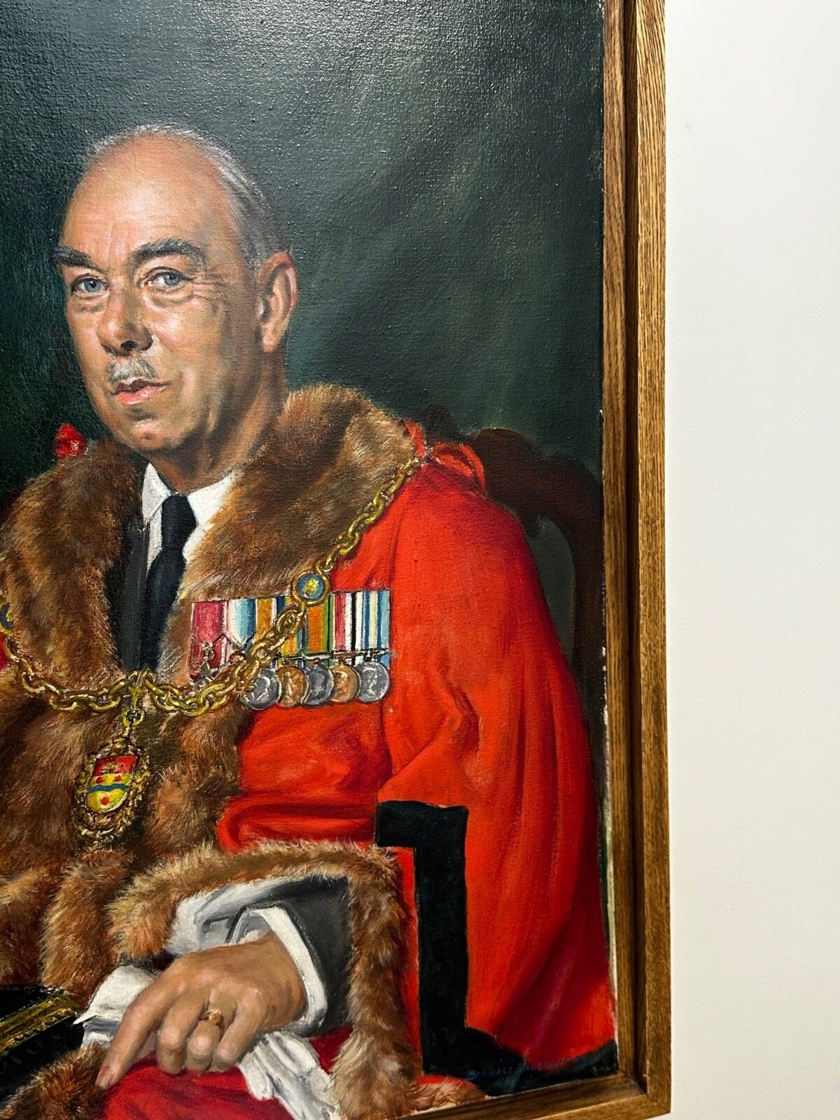 Olieverfschilderij Burgemeester van Maidstone Frederick Leslie Wallis door Bernard Hailstone photo for sale