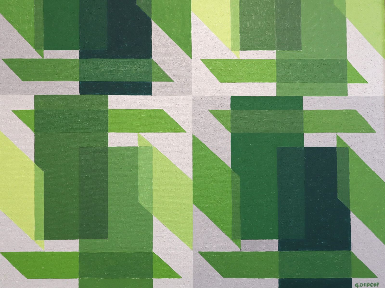 Shifts In Green , Oil Painting photo vinterior
