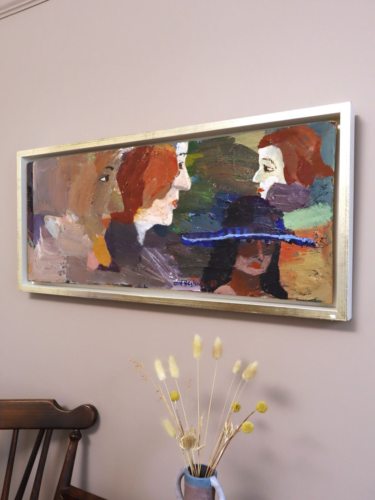 The Rumour, olieverfschilderij, jaren 1980 photo Kunst