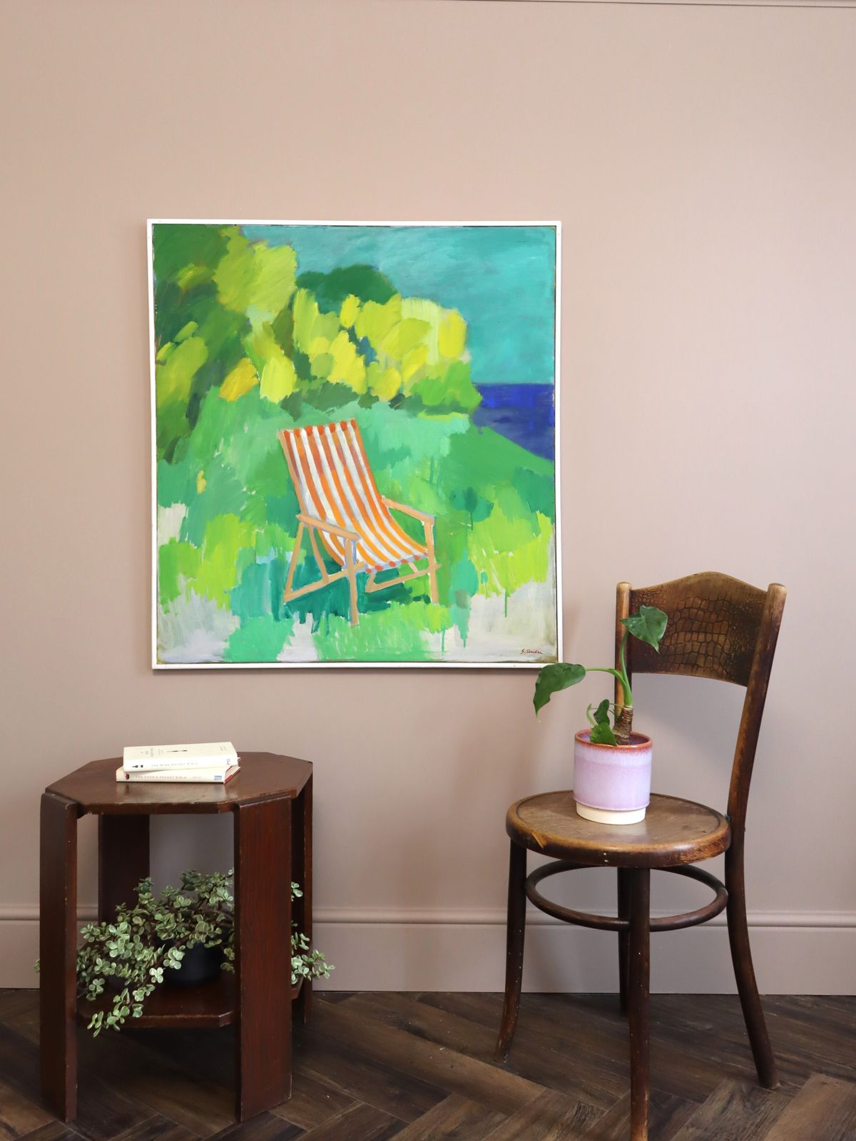 The Lounger , Oil Painting, Mid 20th Century photo furniture