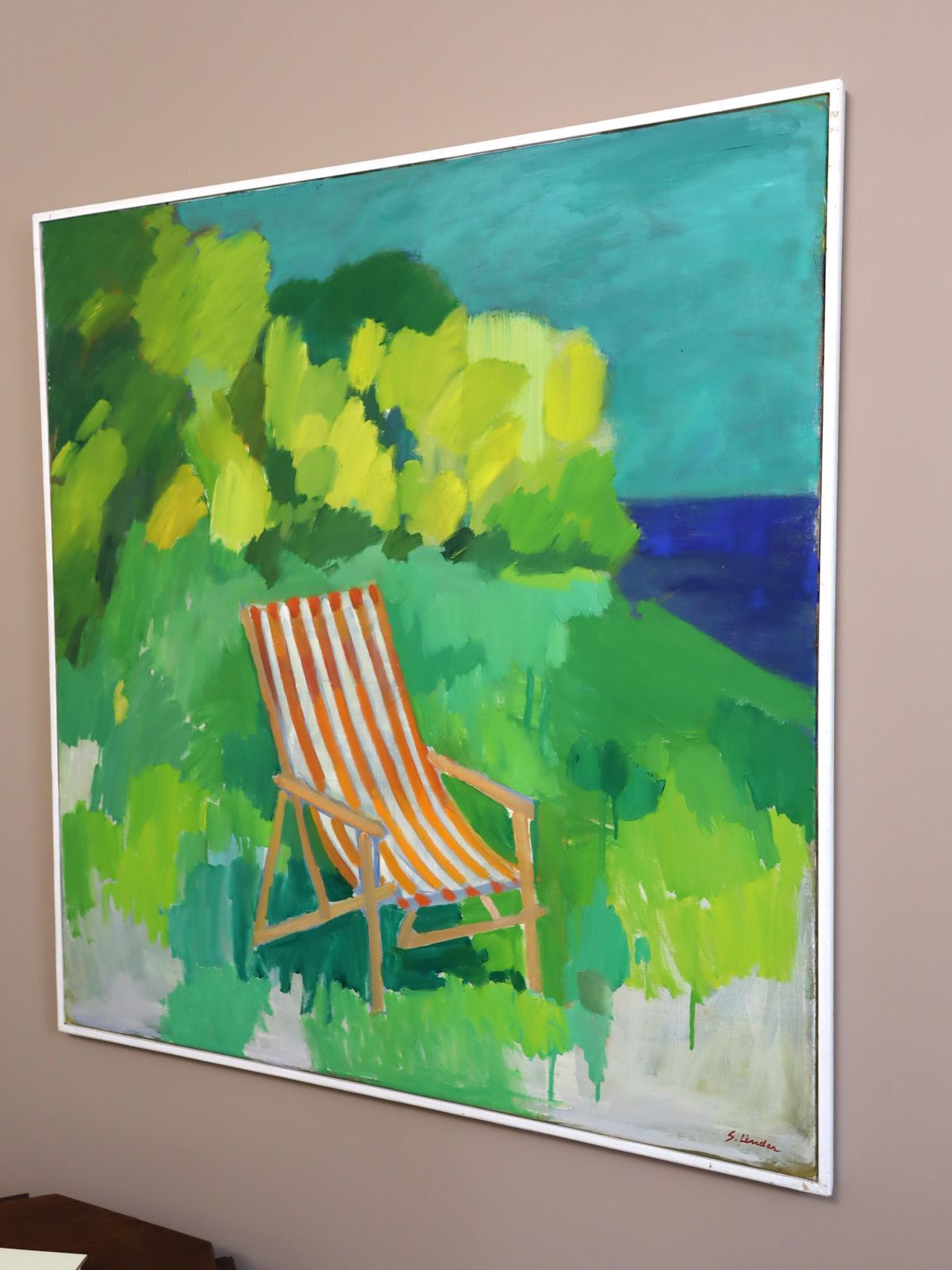 The Lounger, olieverfschilderij, midden 20e eeuw photo Kunst