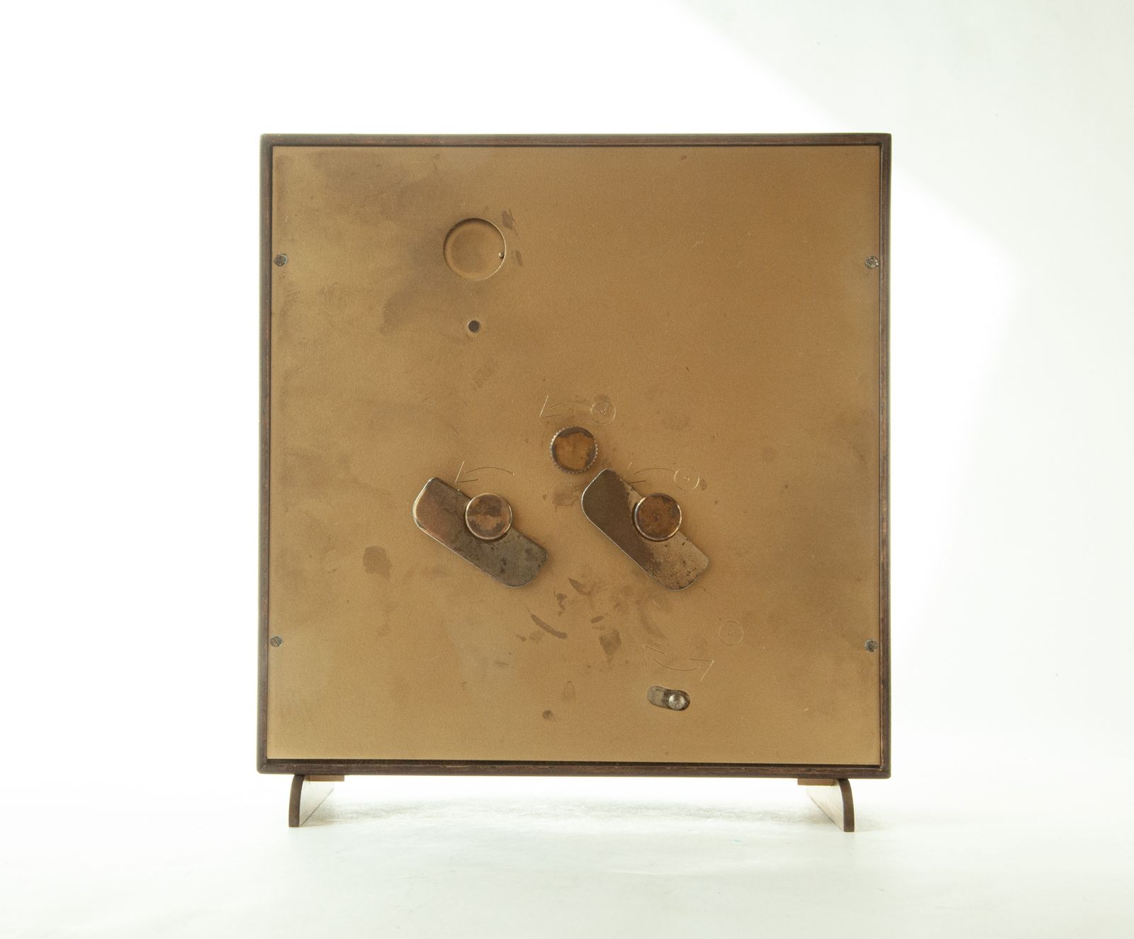 photo for sale Max Bill Junghans Desk Clock Mechanical Chiming Mid Century Table Germany Mcm Mantel Shelf 1960s