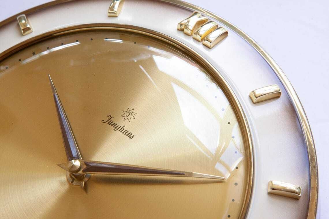 Junghans wandklok jaren 1950 mid-century modernisme Duitsland art deco stijl photo for sale