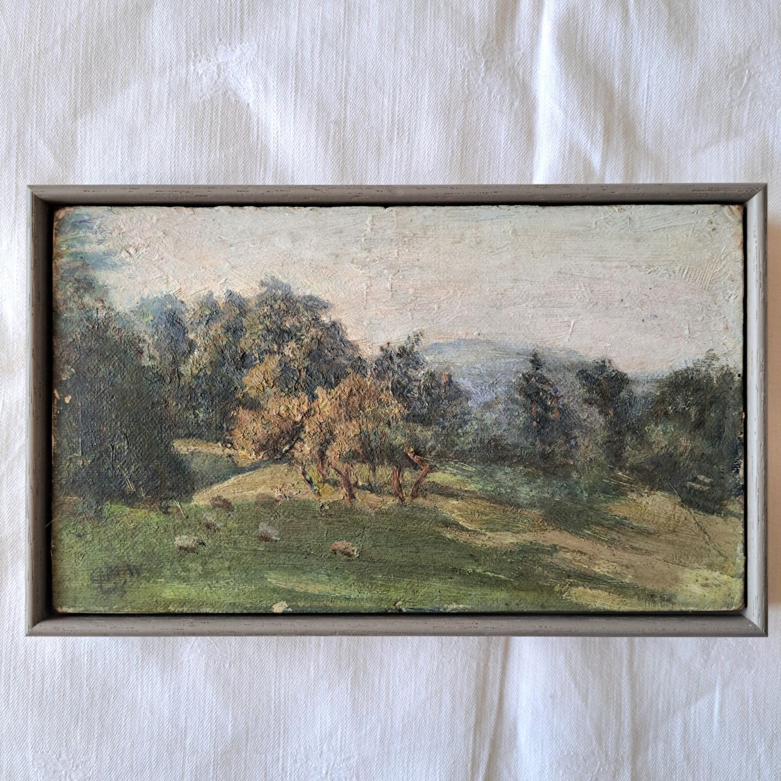 photo buy Small Oil Painting Of A Rural Landscape
