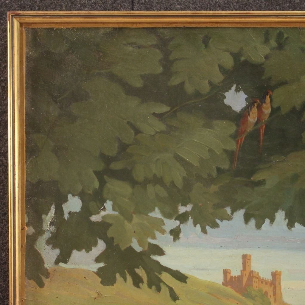 Peinture italienne de paysage animé, XXe siècle photo buy