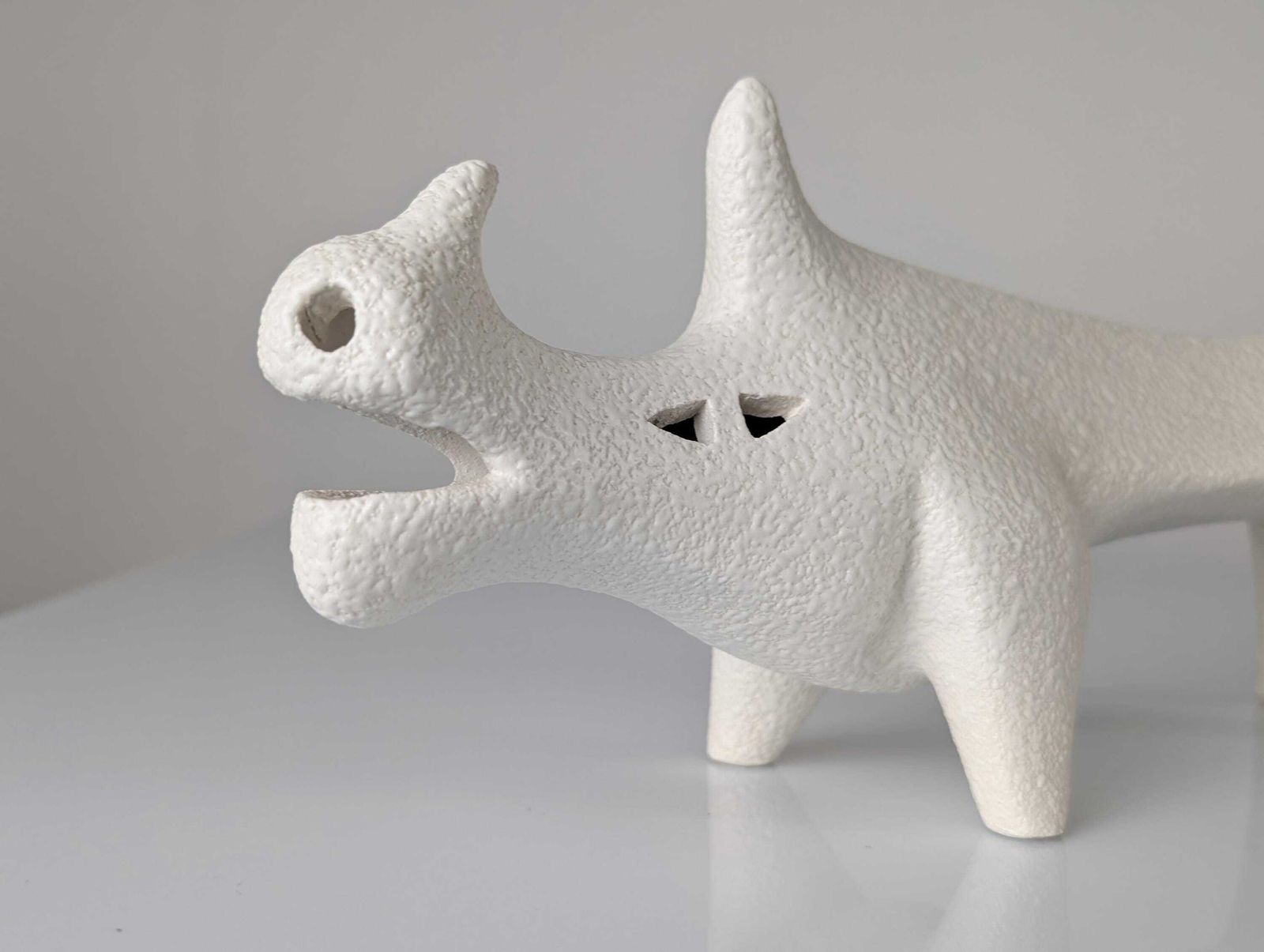 Mid Century Ceramic Sculpture Of A White Rhinoceros By Roberto Rigon, Italy, 1970s photo 447.0