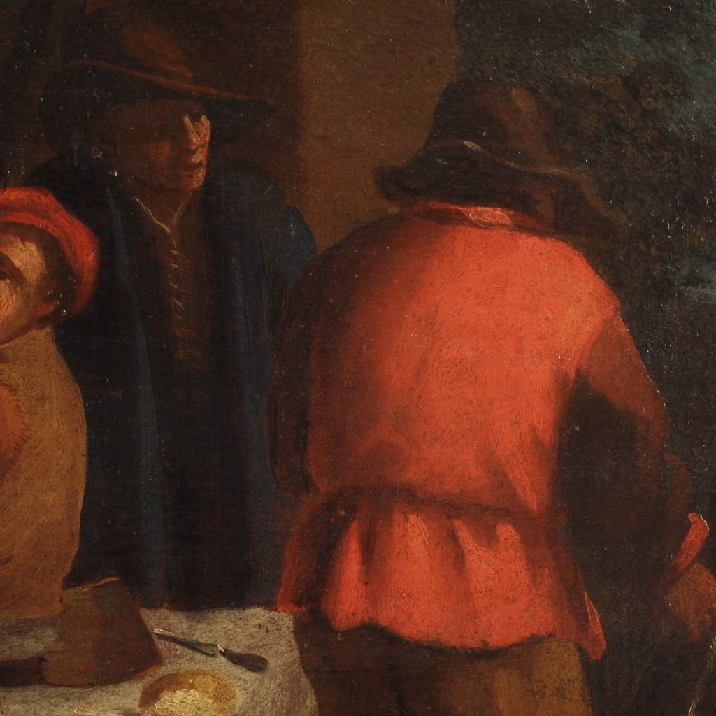 Peinture italienne d'époque du XVIIe siècle, scène de genre Bamboccianti photo 2300.0